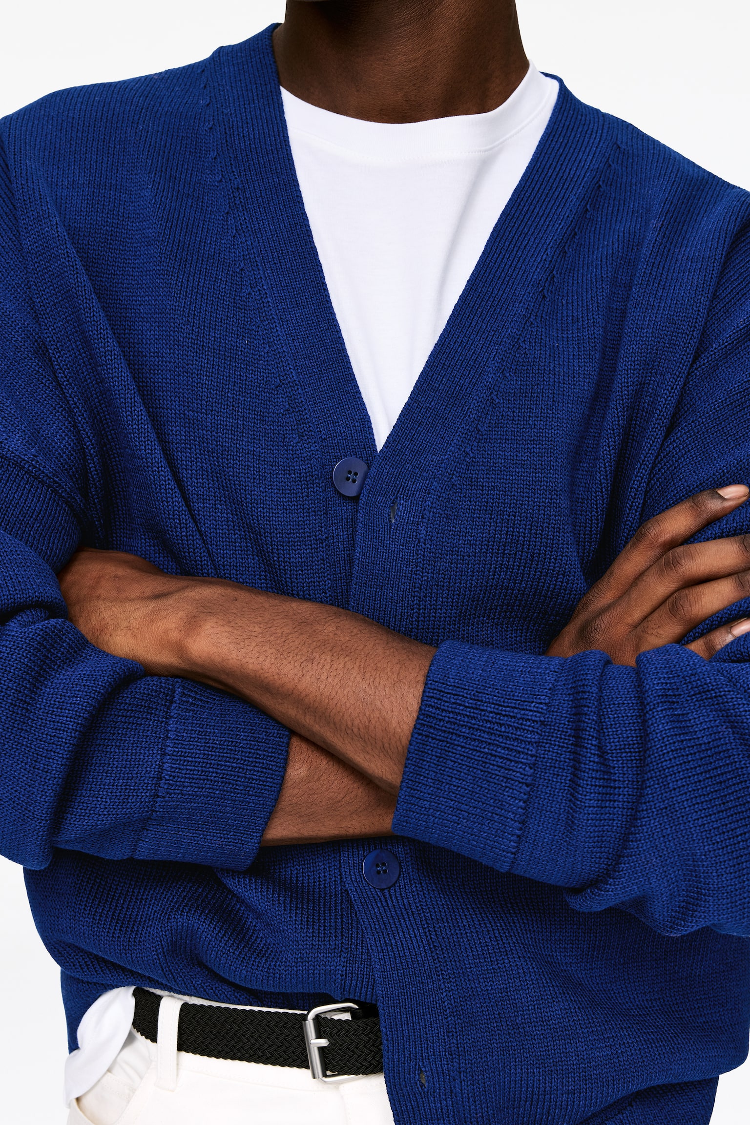 Cardigan in cotone - Blu scuro/Verde scuro - 8