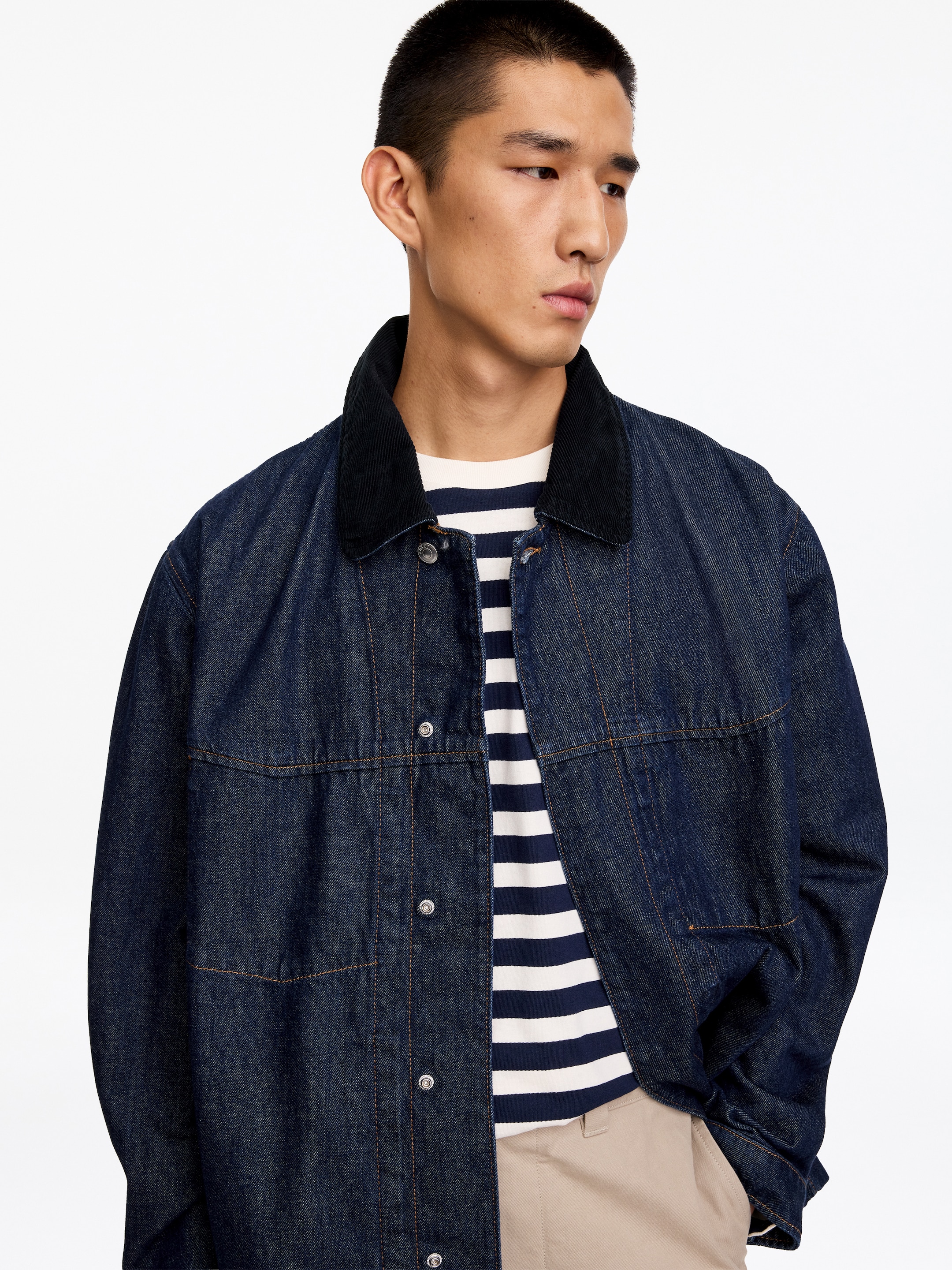 Chaqueta denim estilo ferroviario - Azul oscuro - Corte relajado - men - StillMedia/Lookbook - 3