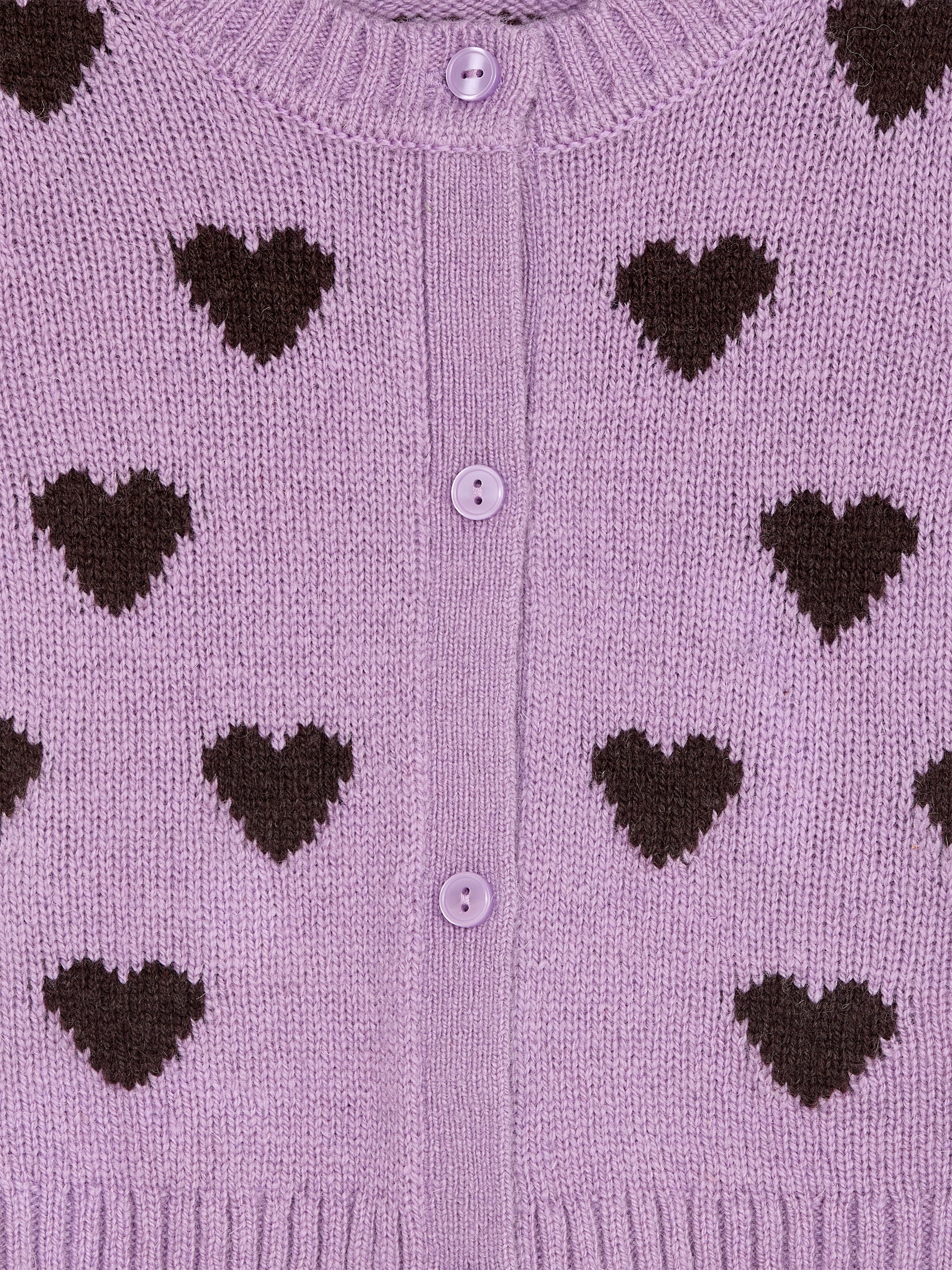 Cárdigan de lana - Lila/corazones - Corte estándar - children - StillMedia/DescriptiveDetail - 1