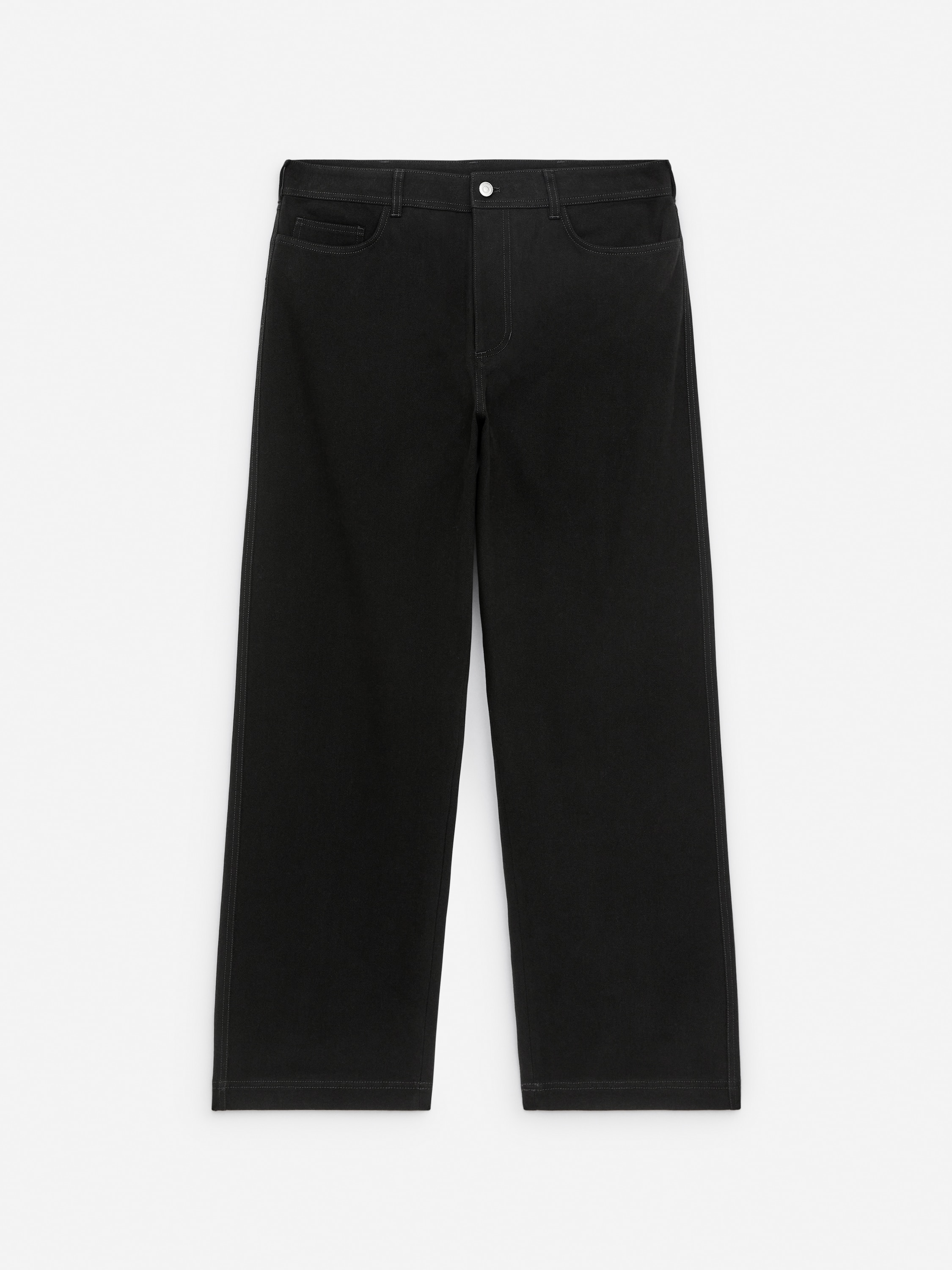 Loose-Fit 5-Pocket Trousers - Off Black/Beige