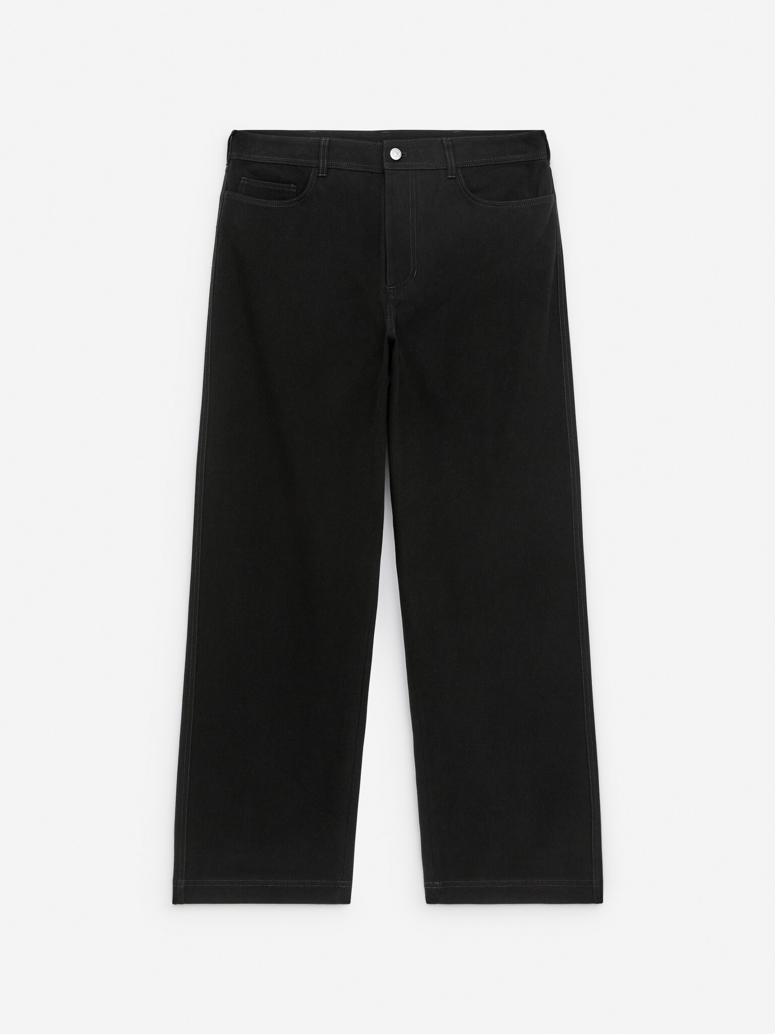 Pantalones de 5 bolsillos loose fit - Negro roto/Beige