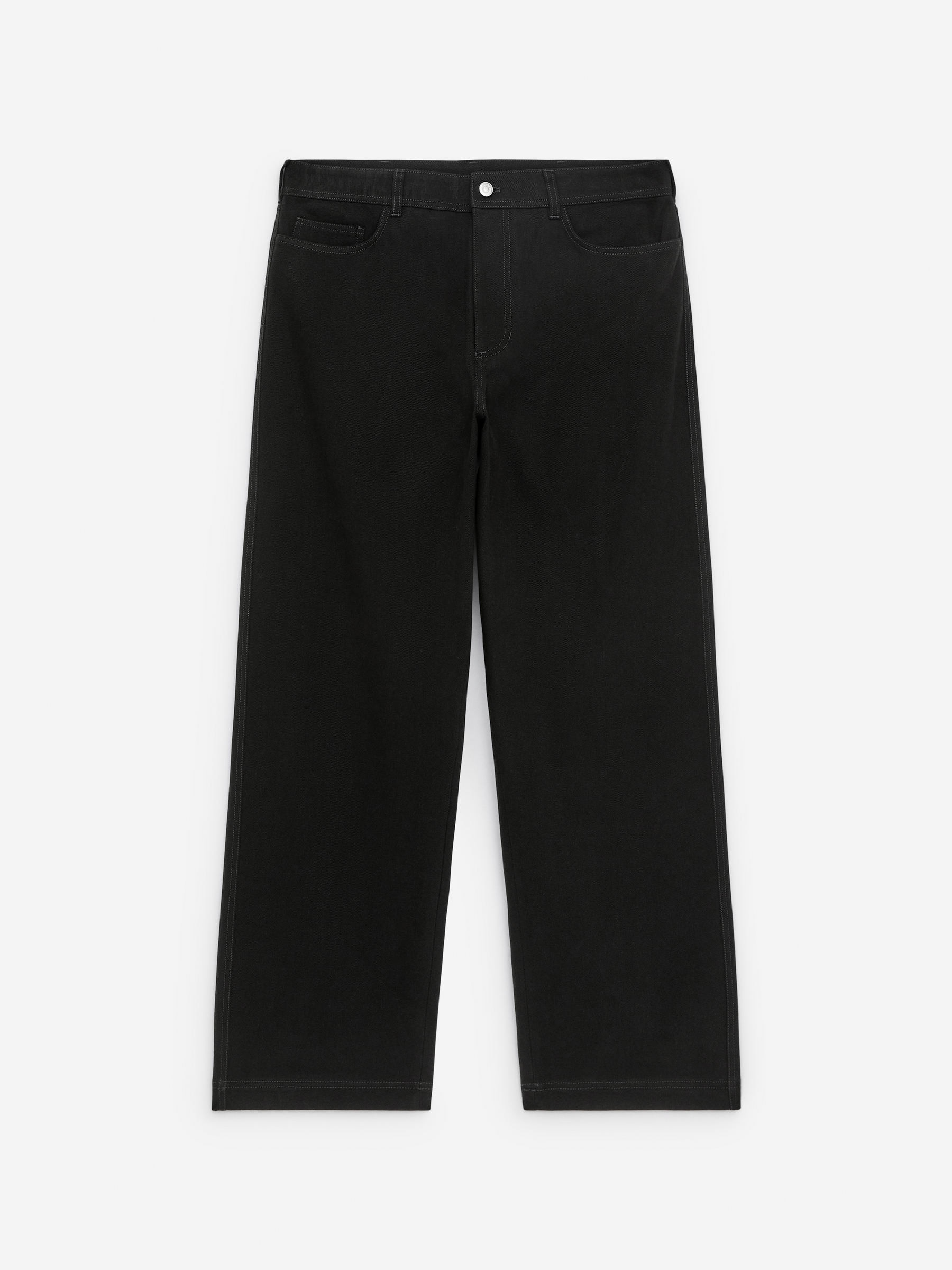 Loose-Fit 5-Pocket Trousers-Black-16135