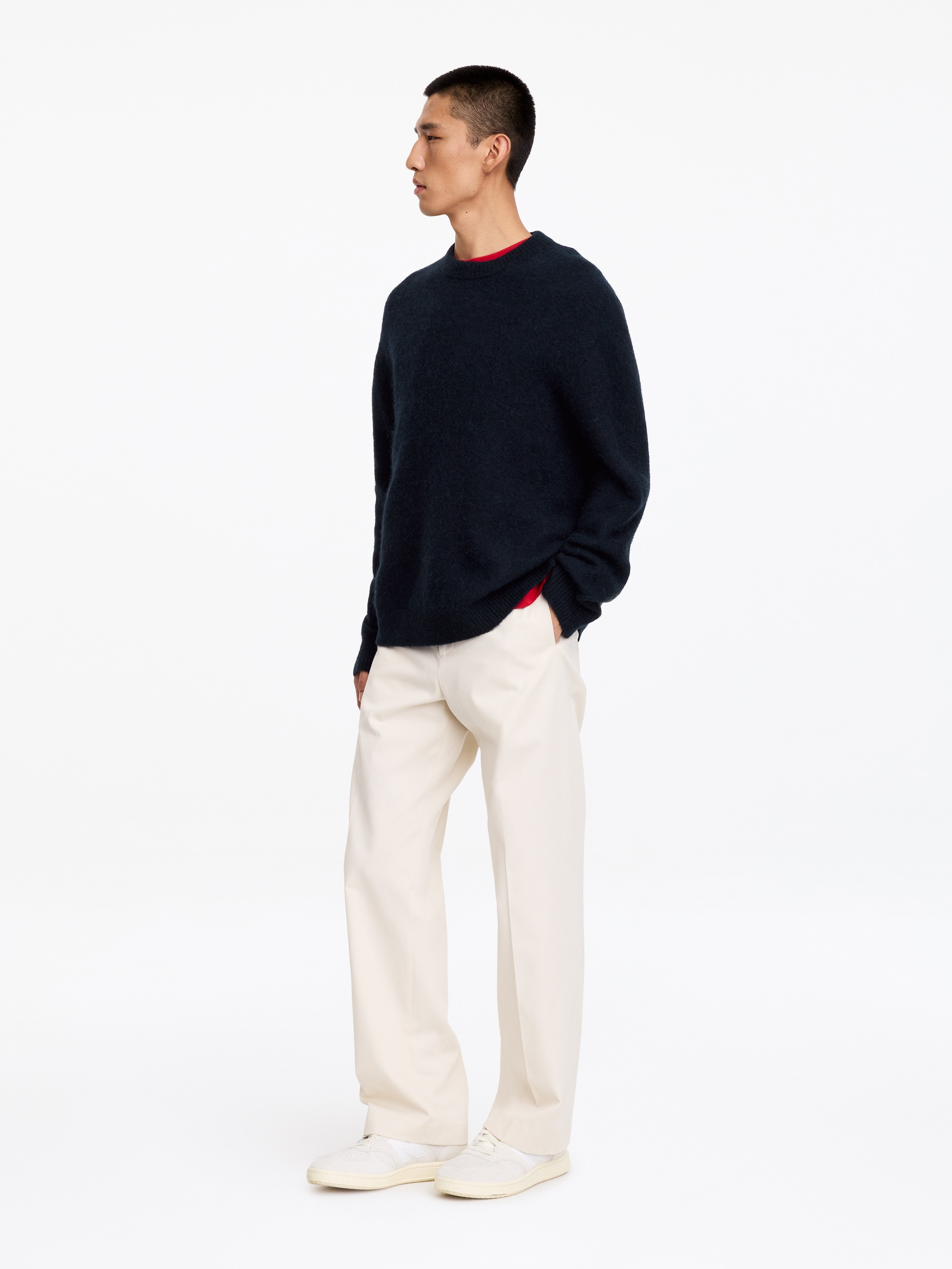 Jersey en mezcla de lana merino y alpaca - Azul oscuro - Corte relajado - men - StillMedia/Lookbook - 4