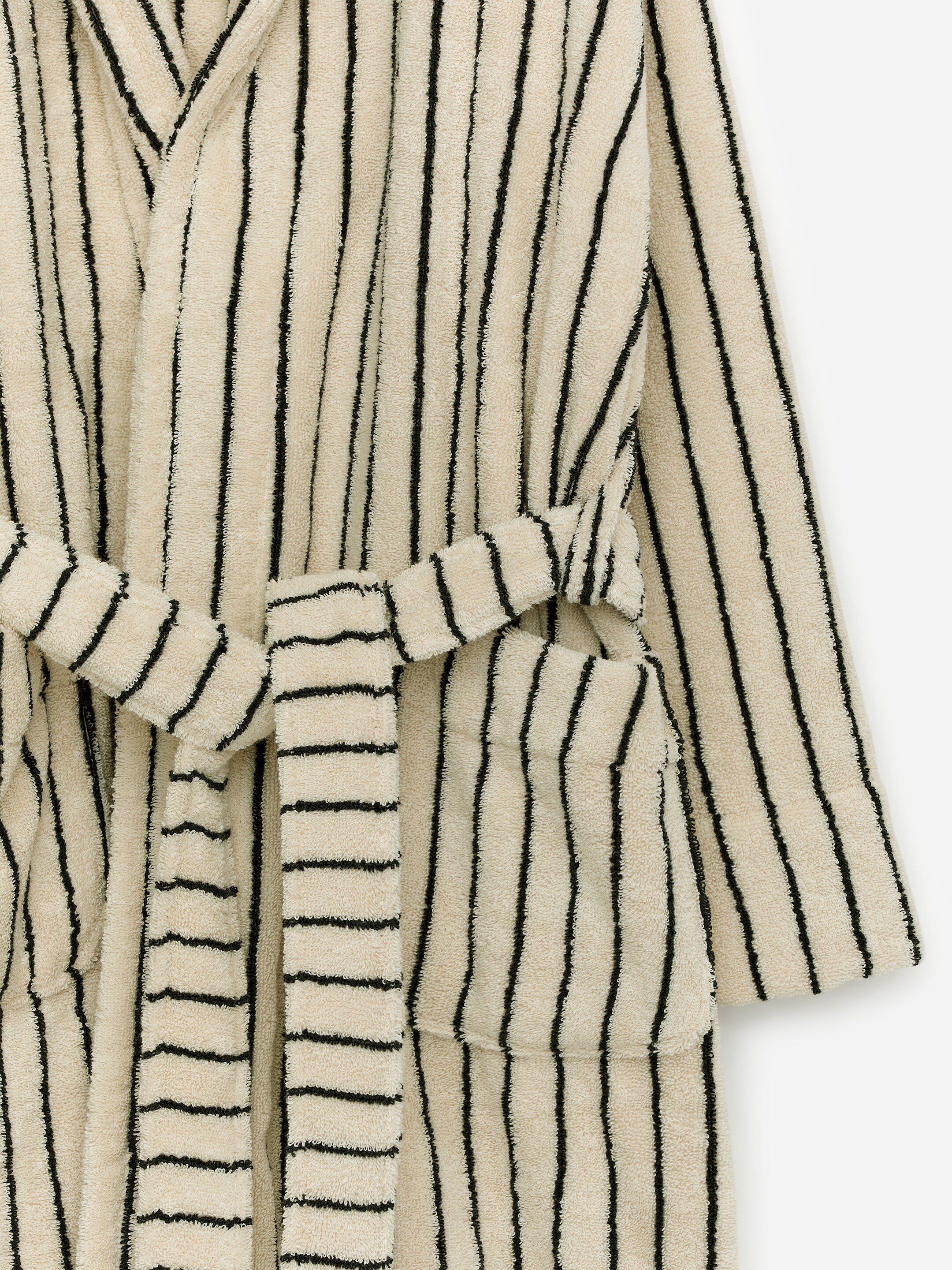 Ver imagem maior: Roupão de banho em terry de algodão - Branco sujo/preto - HOMEM | H&M PT 4