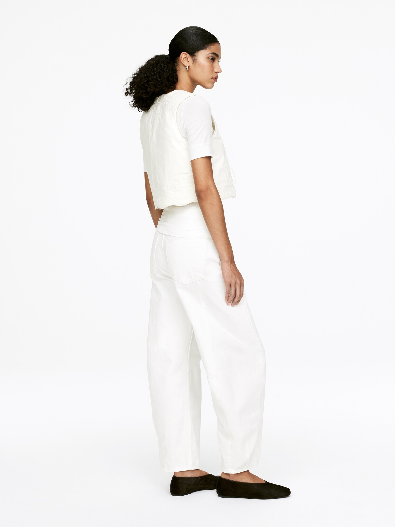 Embroidered Vest - White - 7