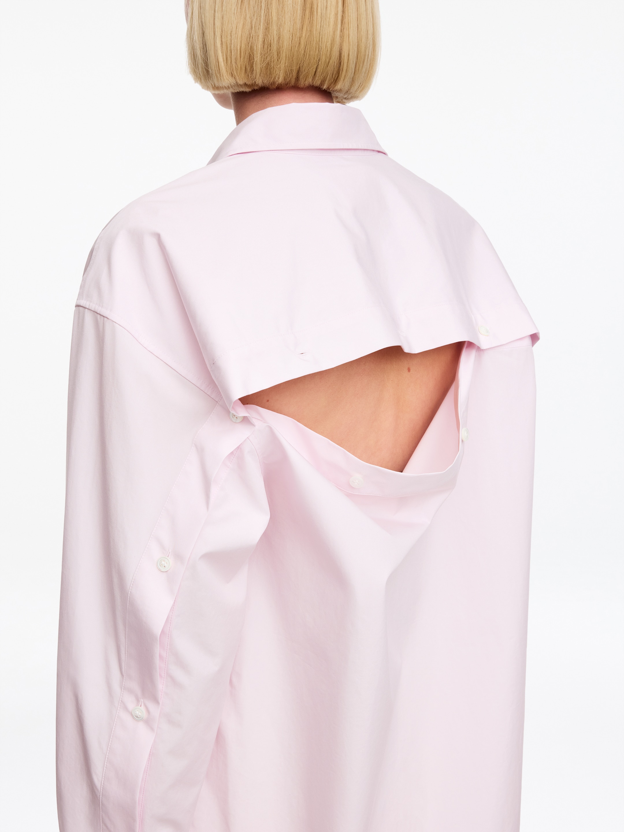 ARKET and Laila Gohar Button-Back Shirt - Light Pink - Loose fit - Women - StillMedia/Lookbook - 8