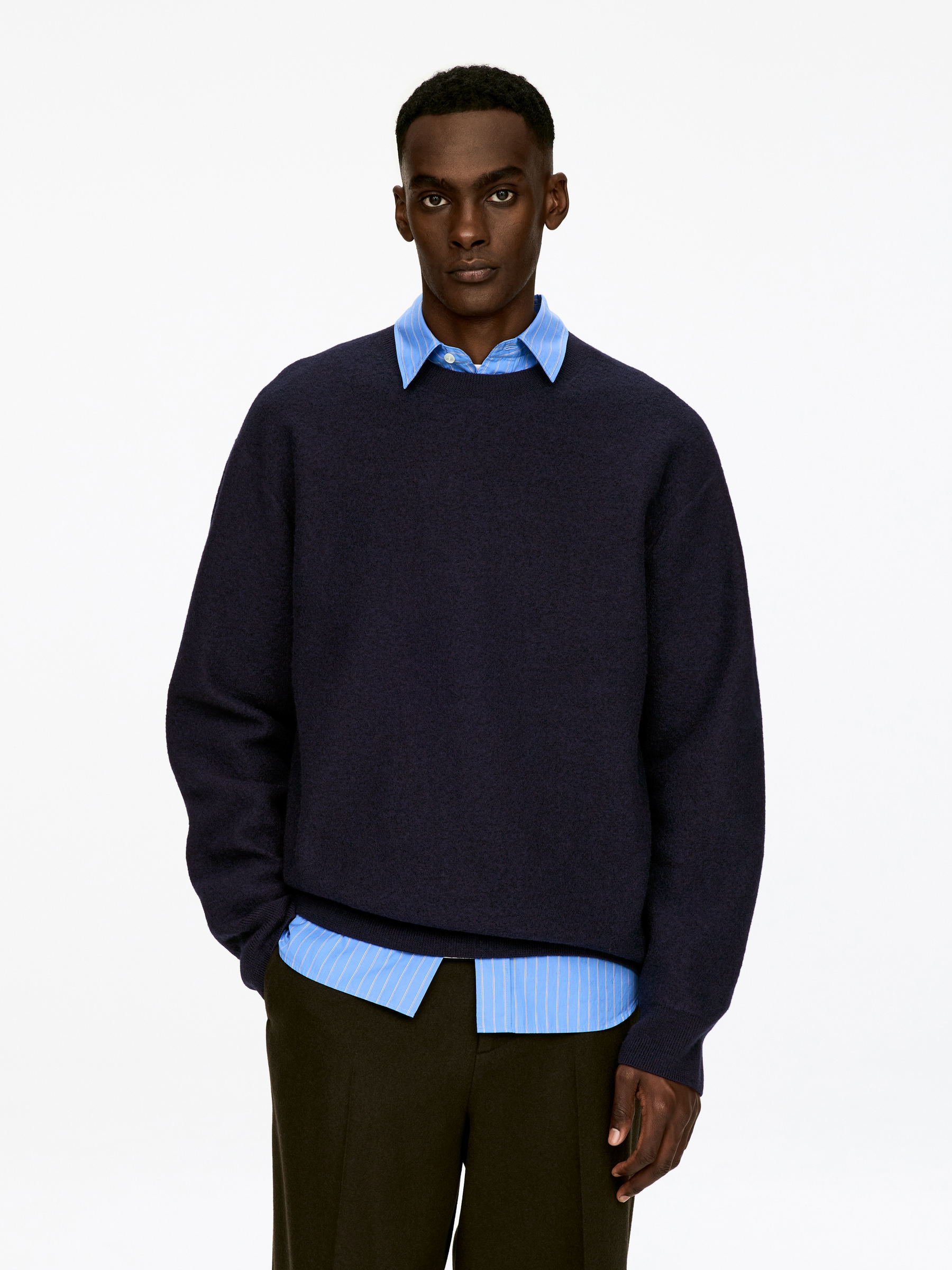 Boiled-Wool Jumper - Dark Blue - Regular fit - Men - StillMedia/Lookbook - 6