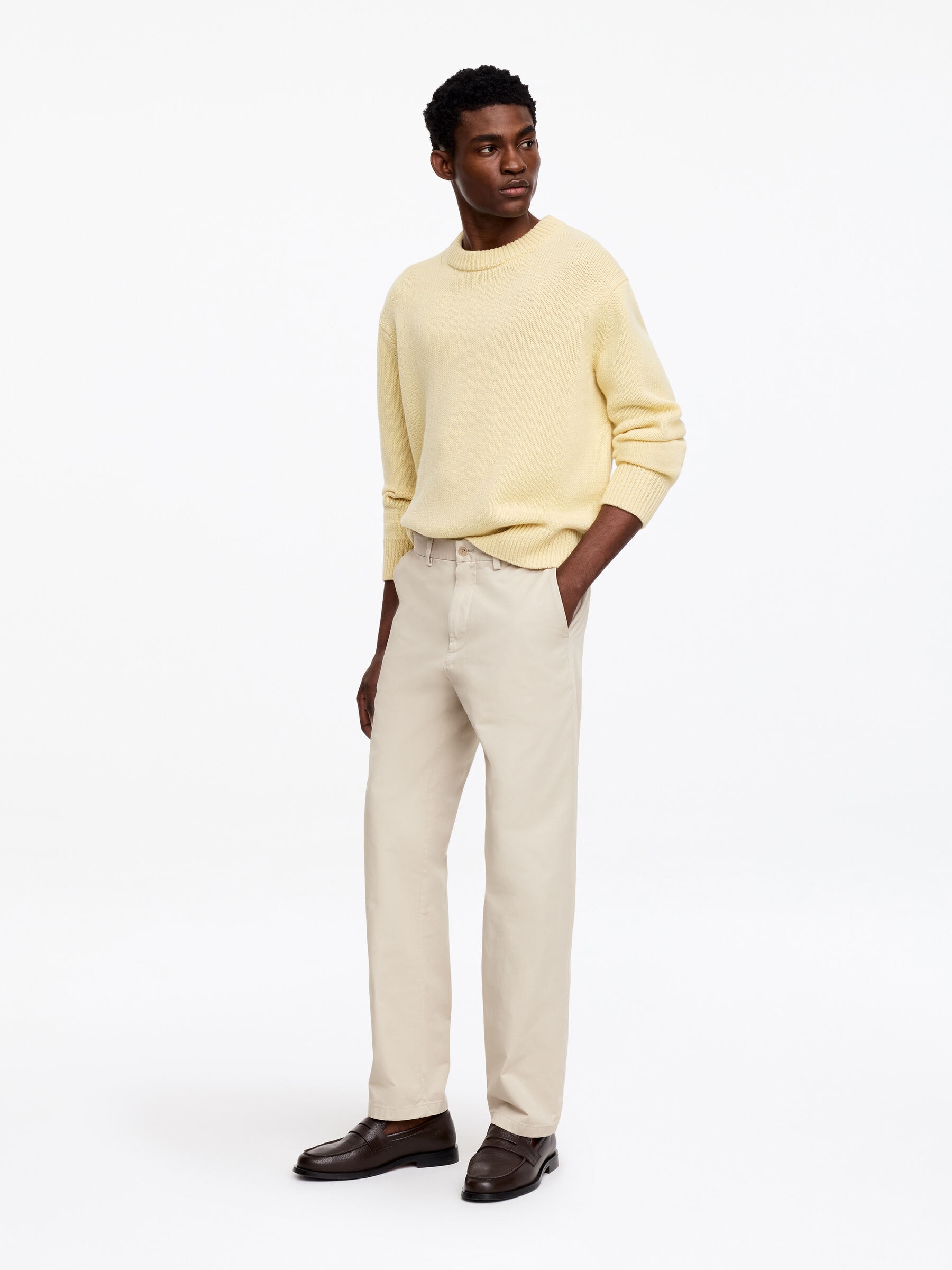 Pantalon chino droit en coton - Beige clair - Regular fit - Homme - StillMedia/Lookbook - 5