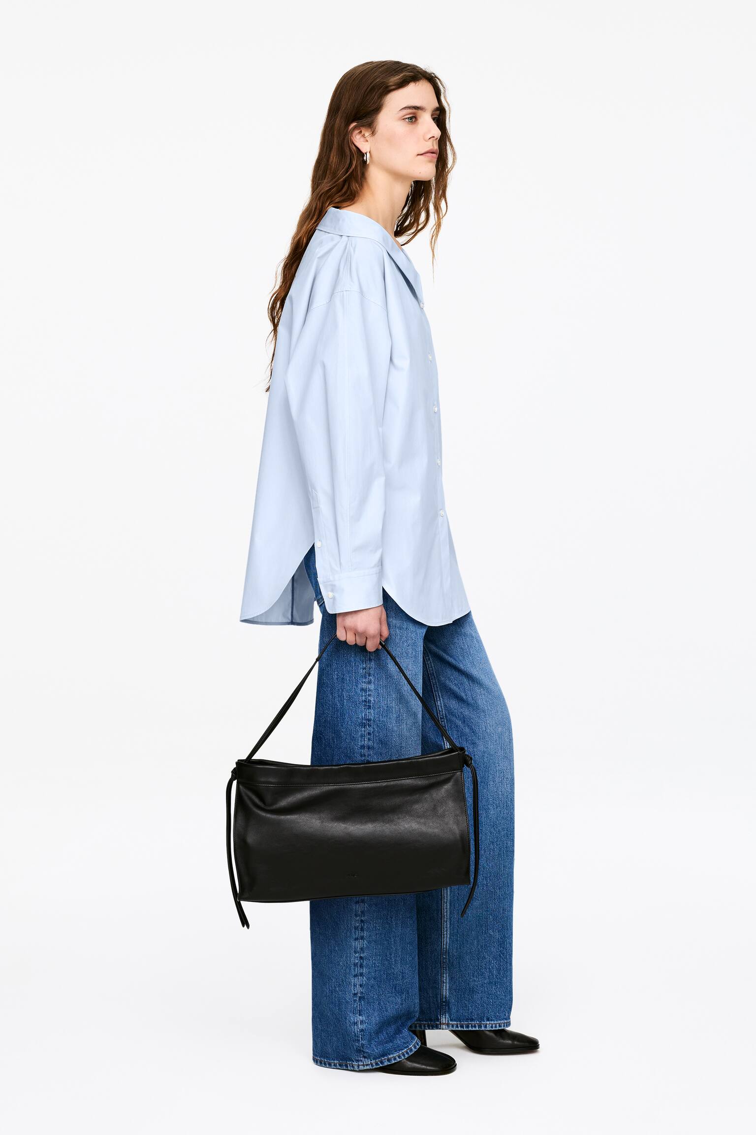 Μπλούζα με Ανοιχτό Ντεκολτέ - Μπλε - 3