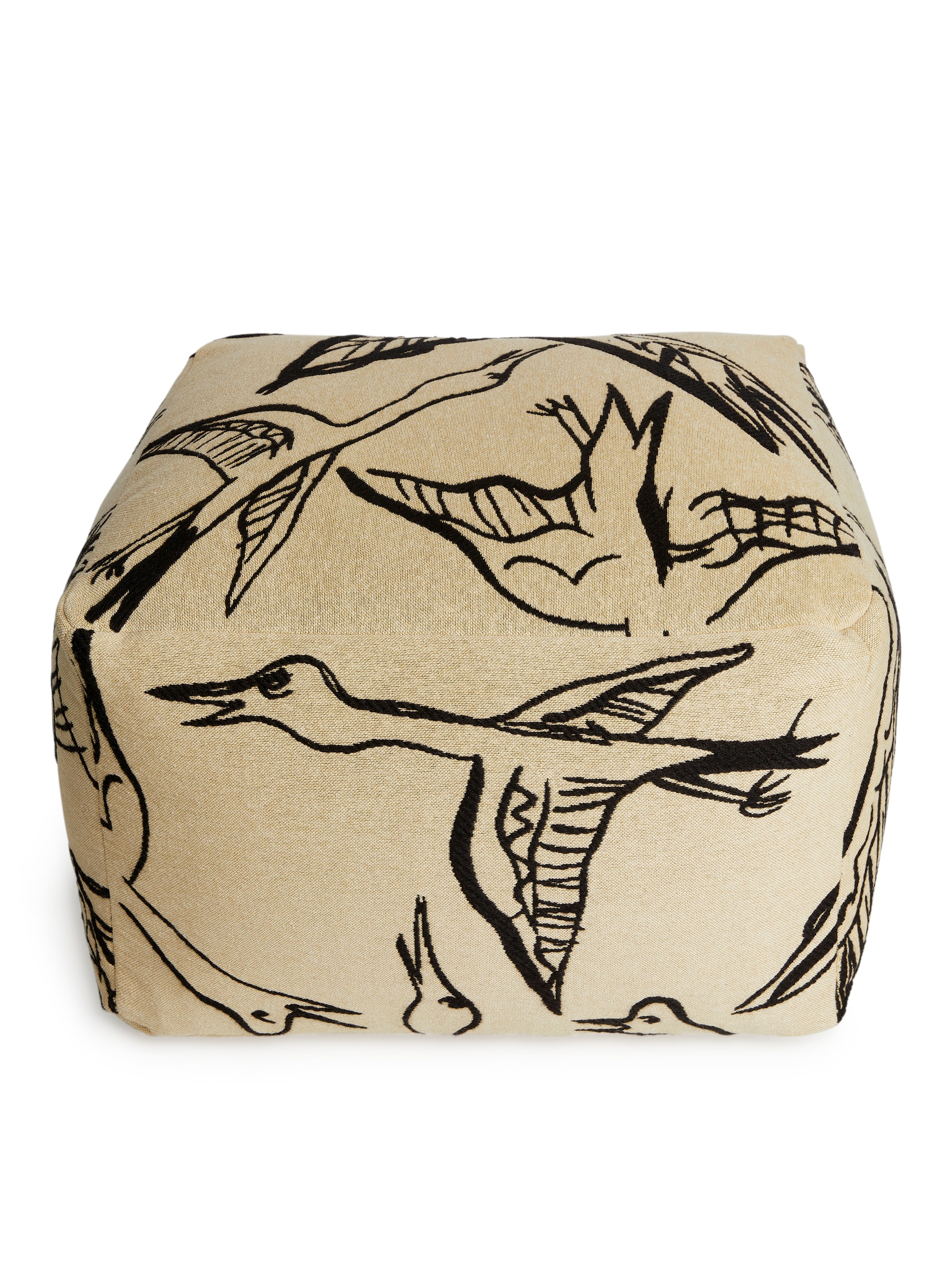 Ingrandisci l'immagine: Cotton Wool Pouffe - Beige/Black - HOME | H&M CH 2