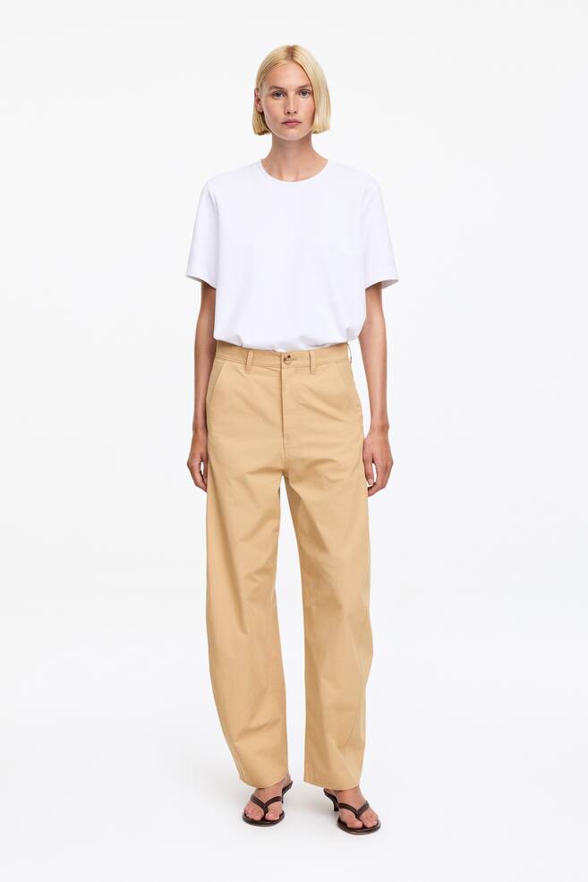 Pantalones de pernera de barril - Beige/Negro/Beige - 1