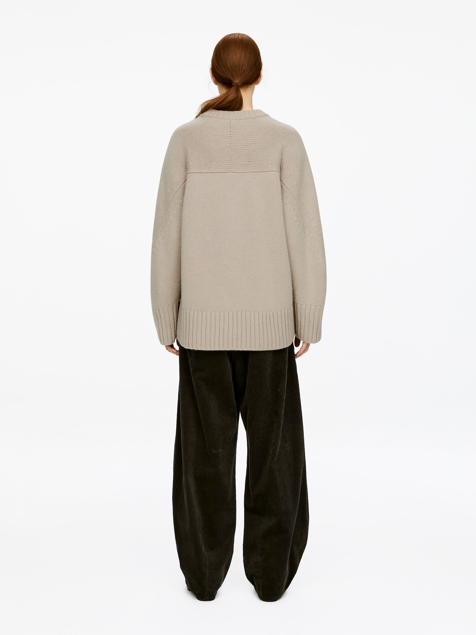 Chunky Pure Cashmere Jumper  ​ - Beige - 3