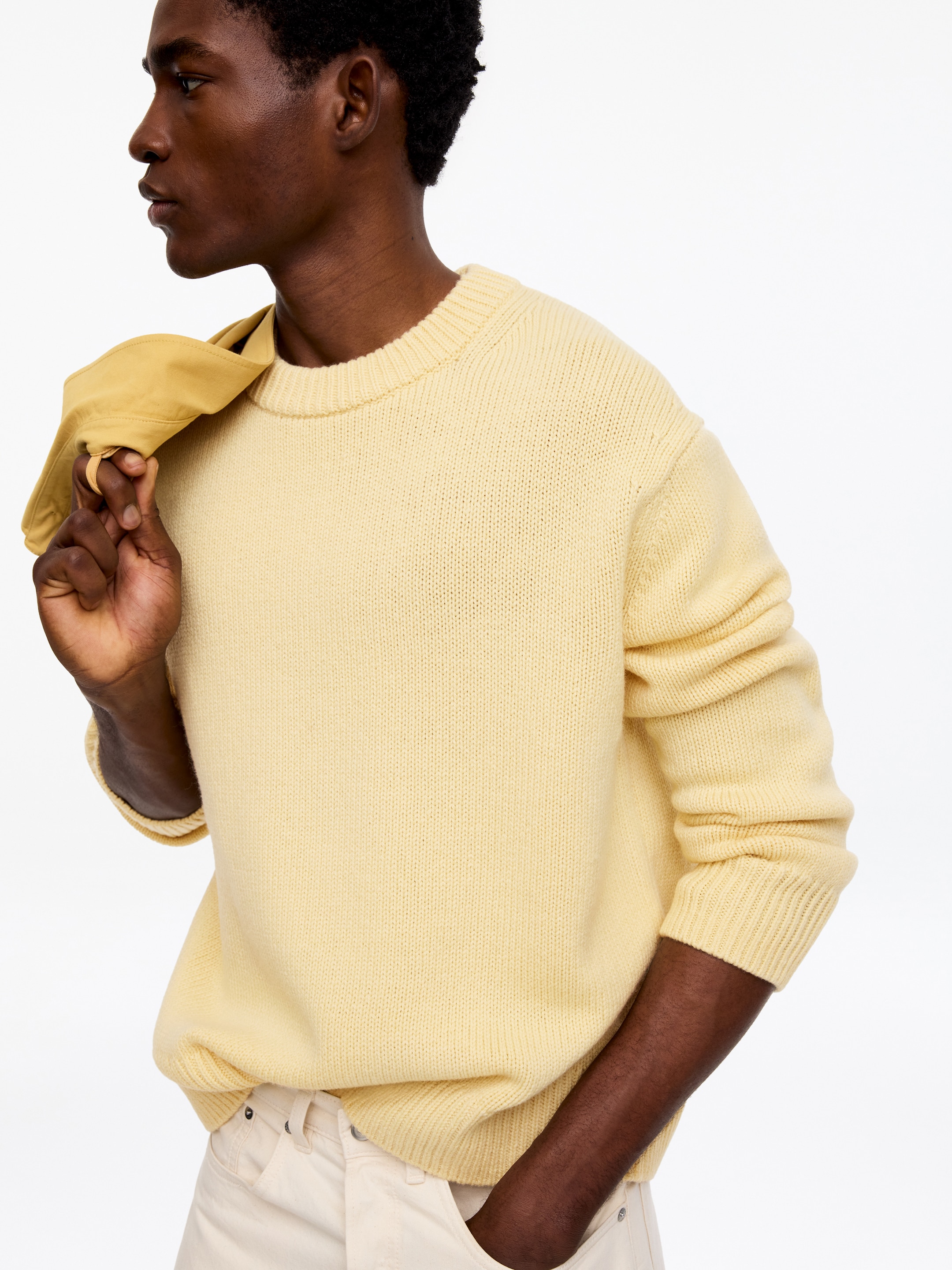Maglione in lana pesante - Giallo chiaro - Relaxed fit - Men - StillMedia/Lookbook - 2