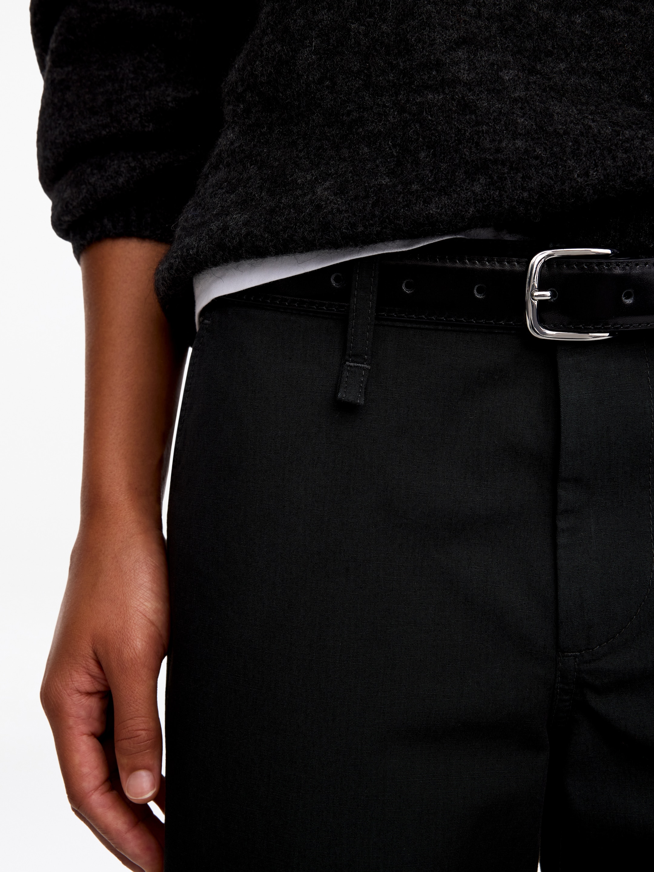 Cotton Chino Trousers - Black - Slim fit - women - StillMedia/Lookbook - 2