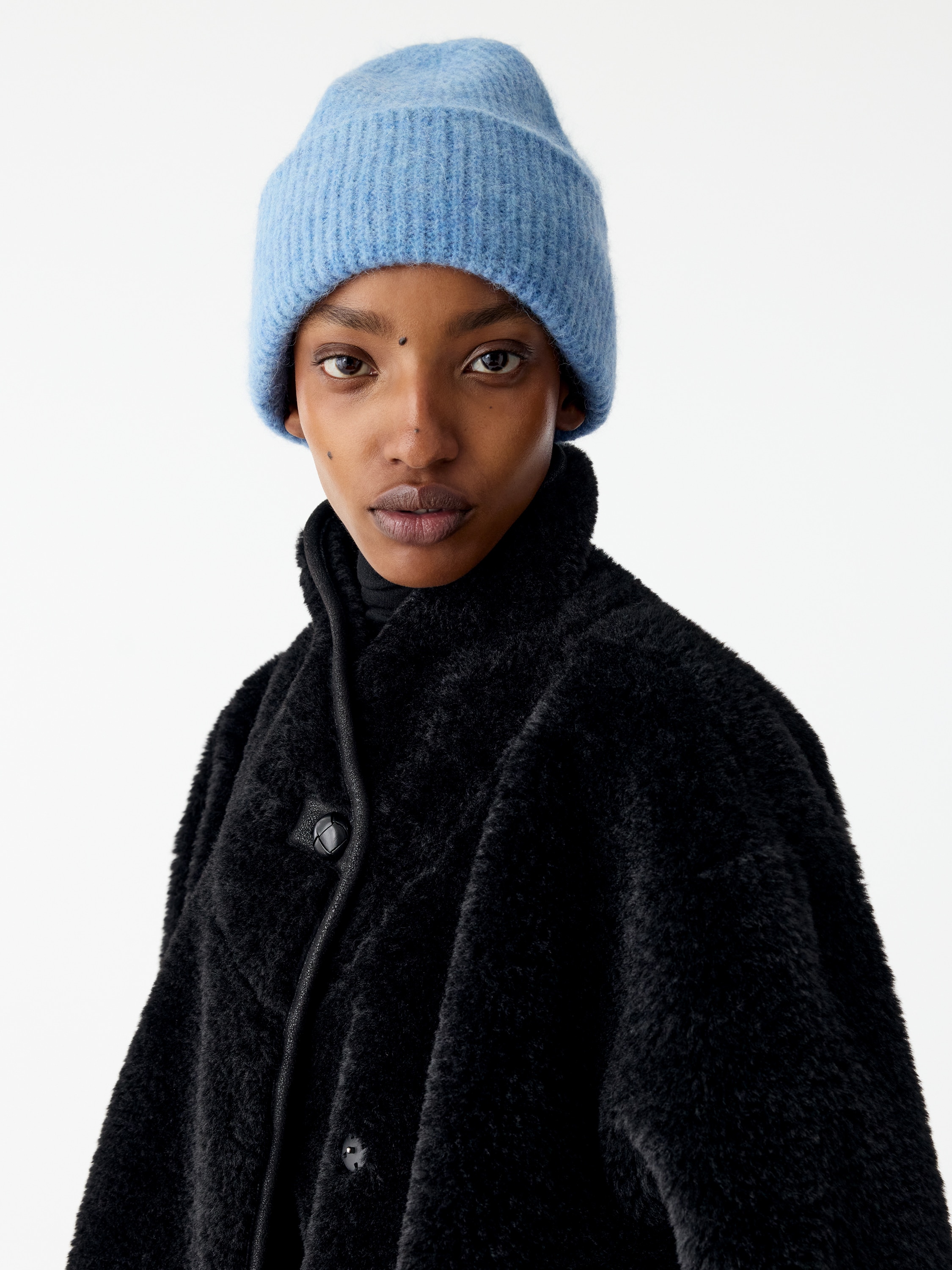 ARKET ウール アルパカ　ネイビー ニット帽 Alpaca-Wool Blend Beanie – Dusty Blue – ARKET EU