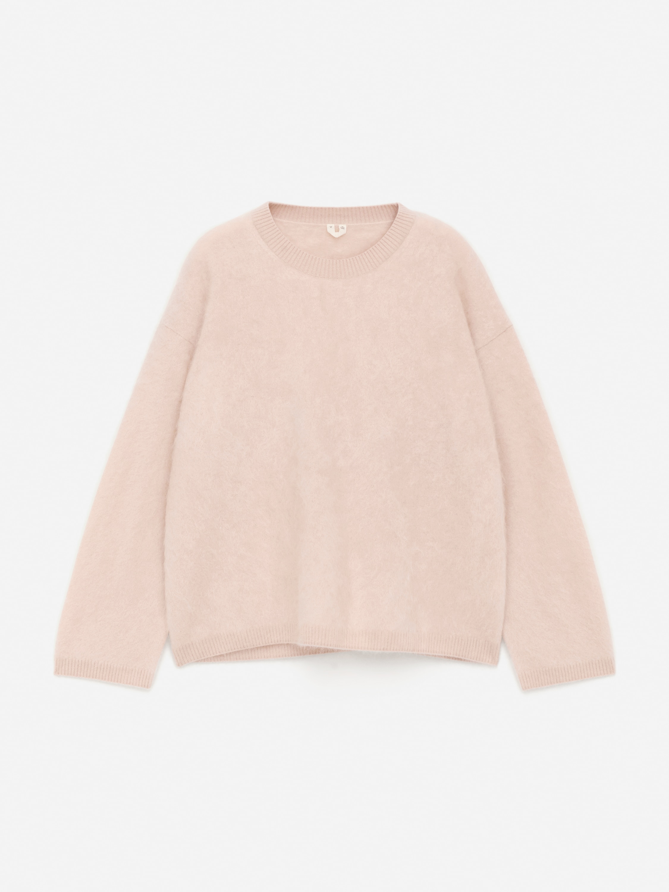 Tiszta, bolyhozott kasmír pulóver​ - Poros rózsaszín/Fekete