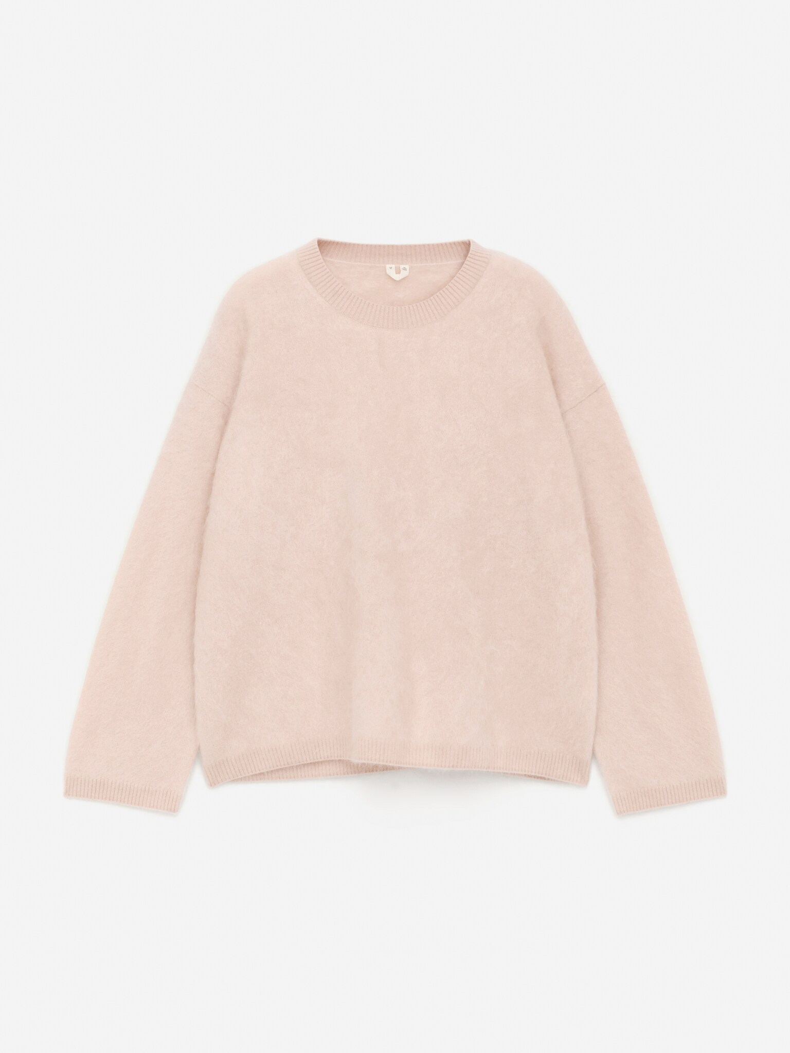 Pull en pur cachemire brossé​ - Rose poudré/Noir - 2