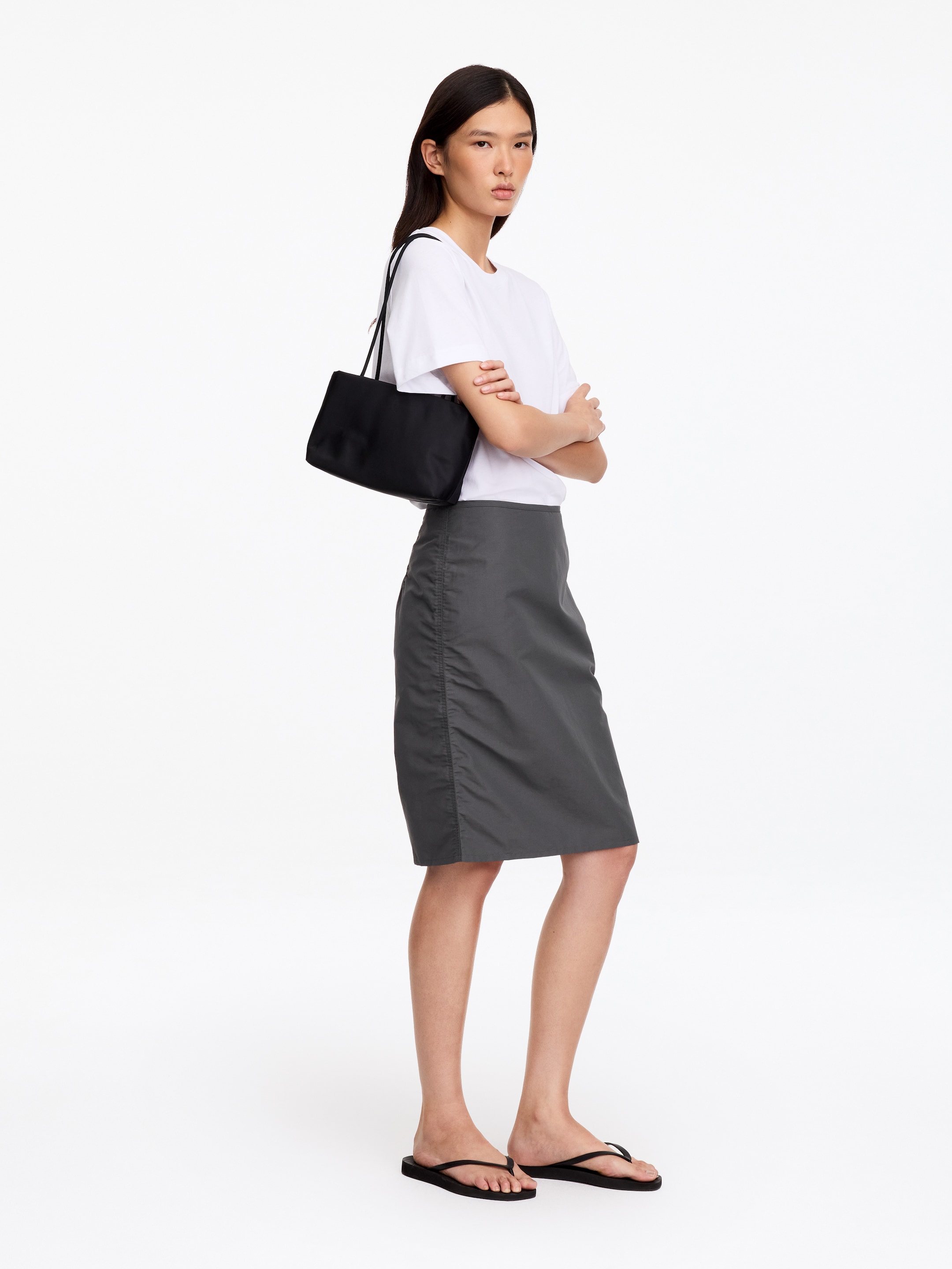Falda de algodón y nailon - Gris - Corte estándar - women - StillMedia/Lookbook - 6