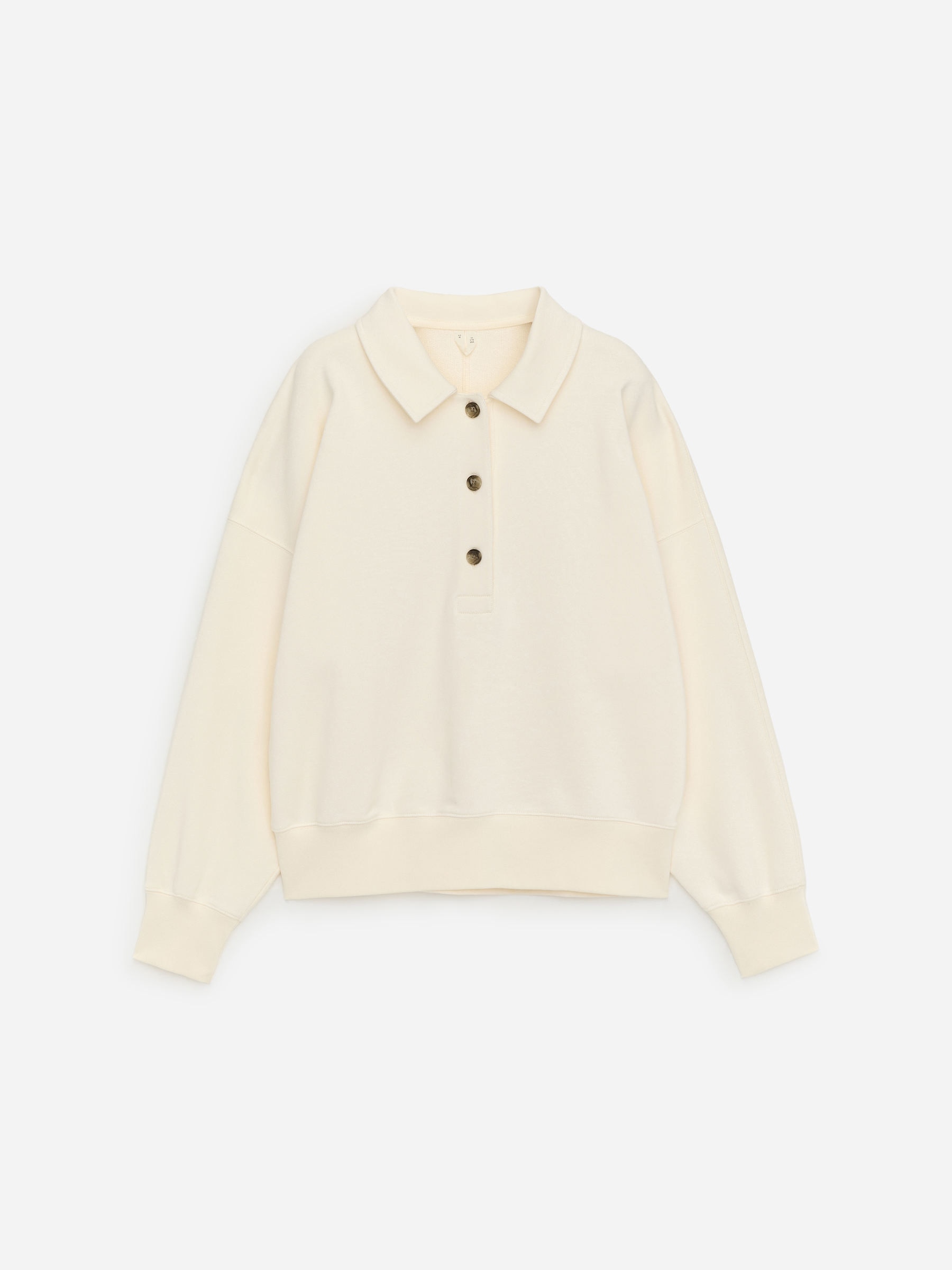 Sweatshirt aus French Terry mit Polokragen-#E9E4DA-18255