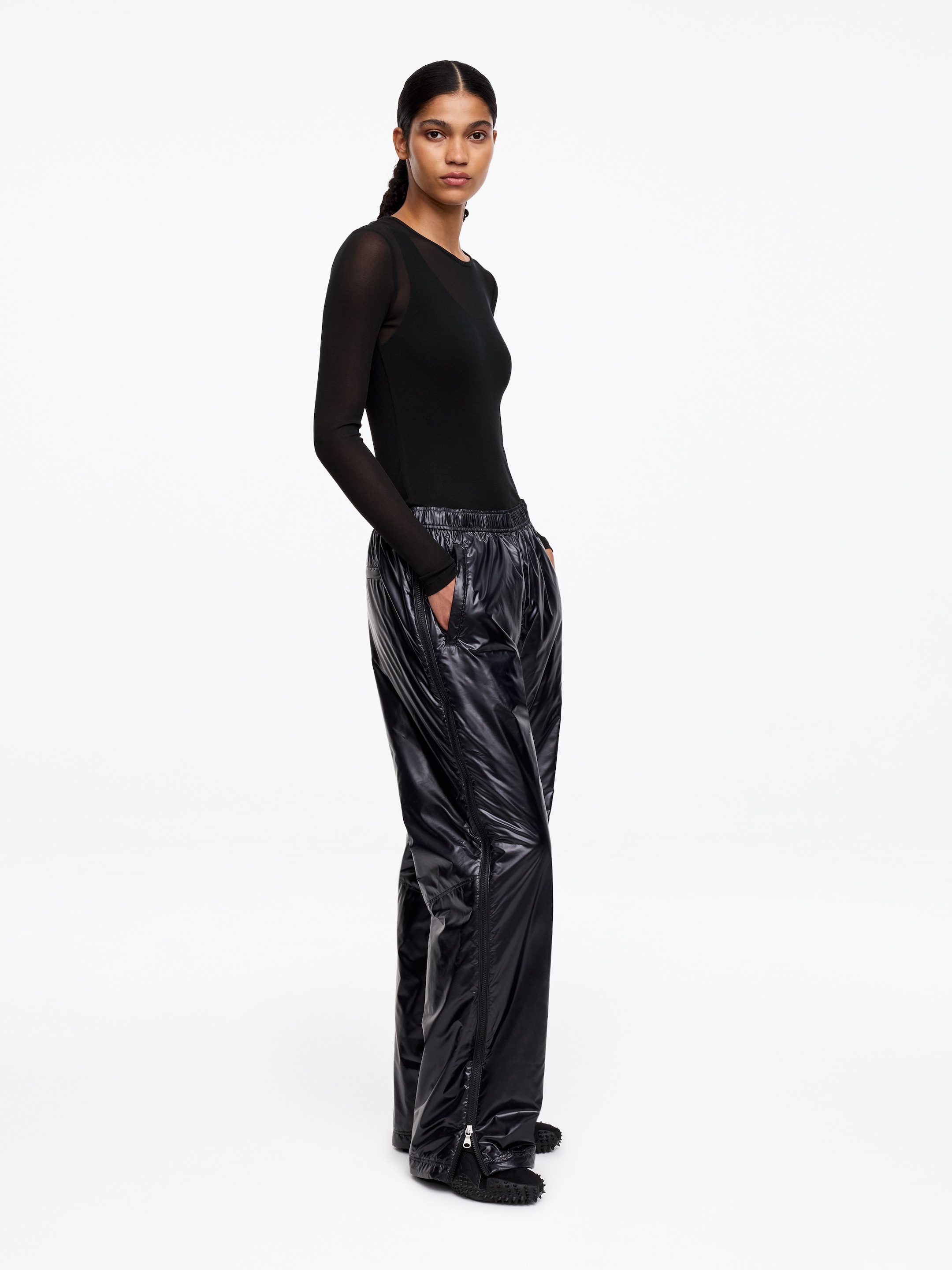 Slim Silk Top - Black - Slim fit - Women - StillMedia/Lookbook - 4