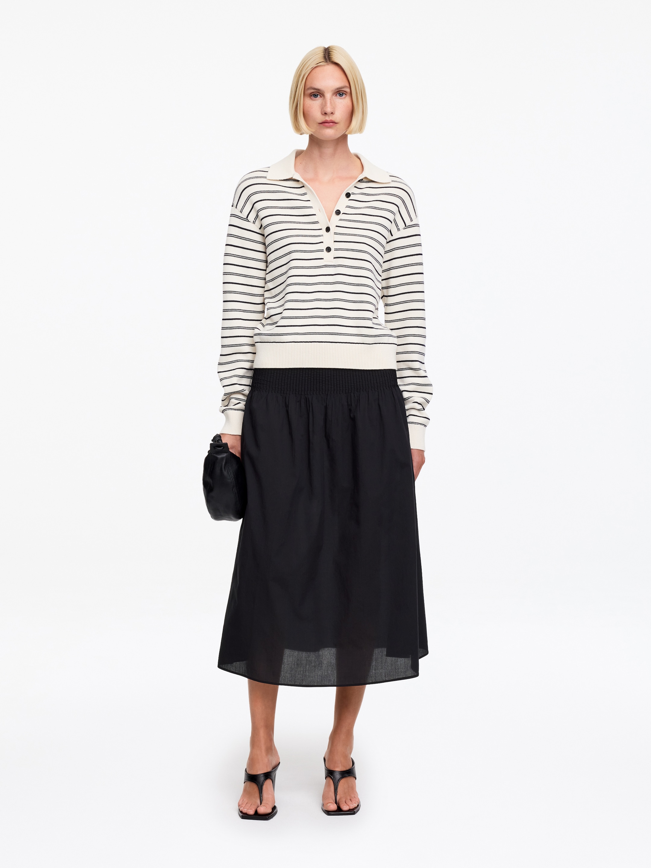 Gonna in voile con nervature-#262526-19254
