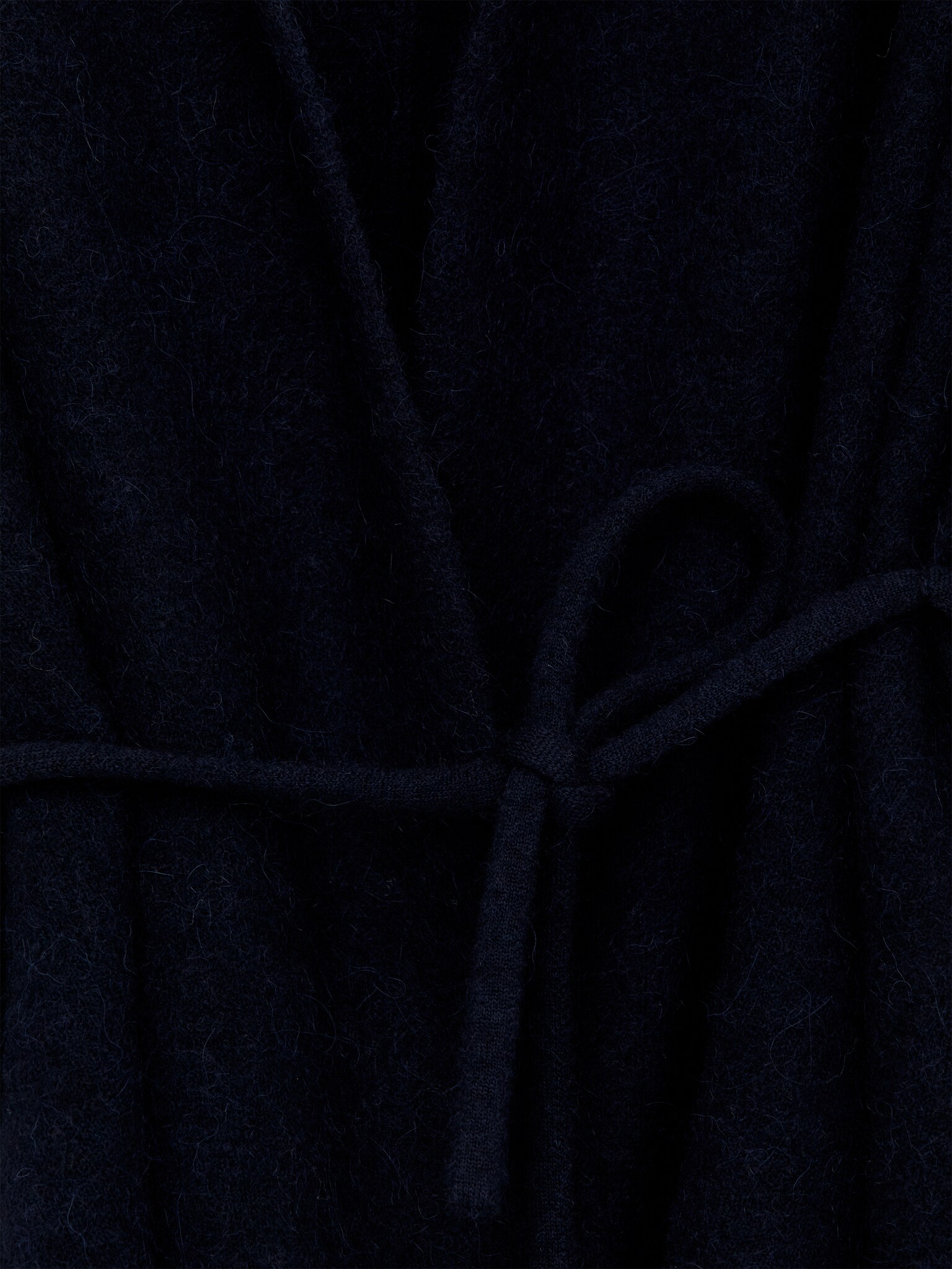 Alpaca-Wool Blend Cardigan - Σκούρο Μπλε/Μπεζ Μελανζέ/Dark Grey Melange - 4