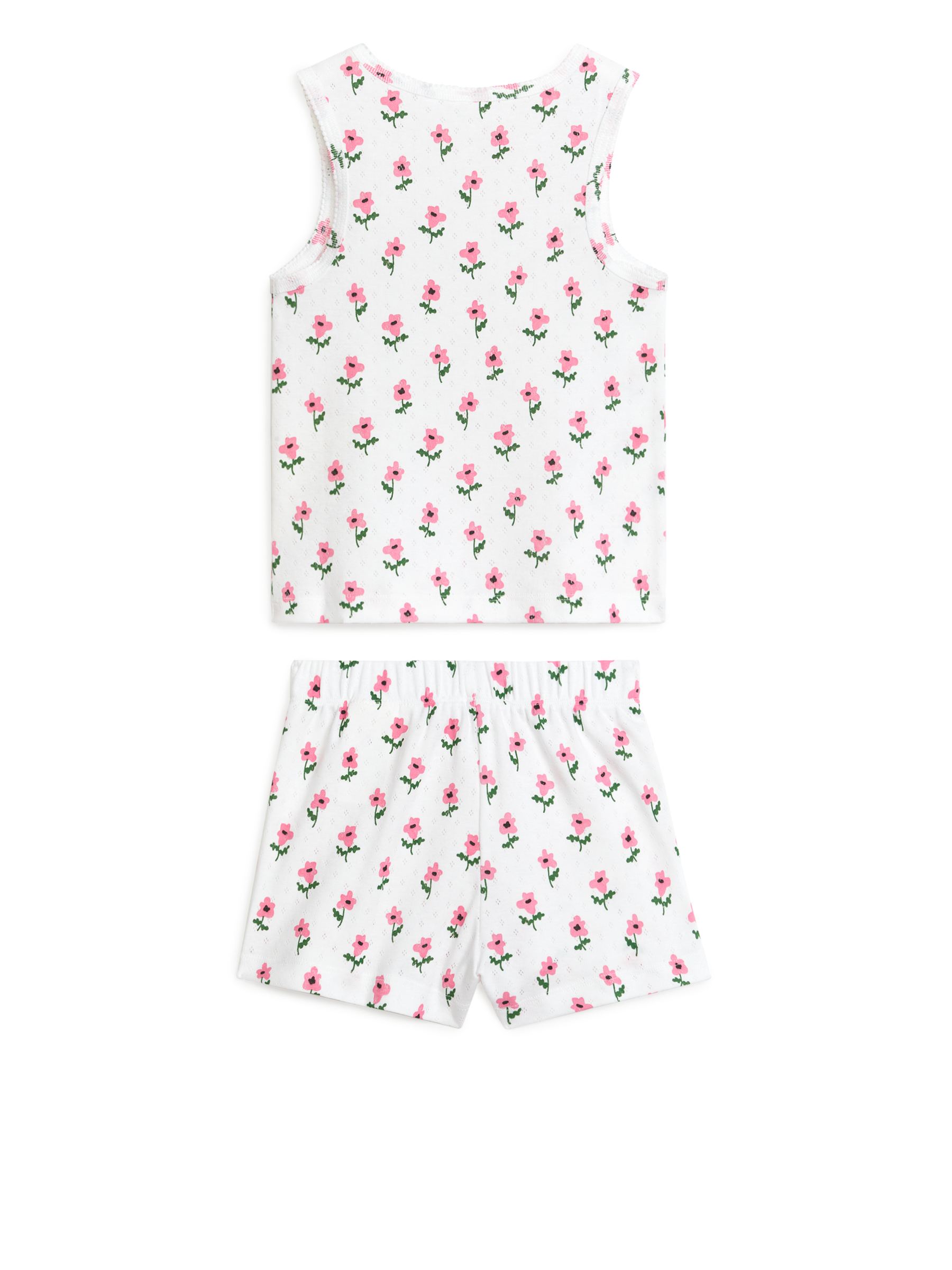 Pointelle-Pyjamaset - Weiß/Geblümt - Regular Fit - Kinder - StillMedia/DescriptiveStillLife - 3