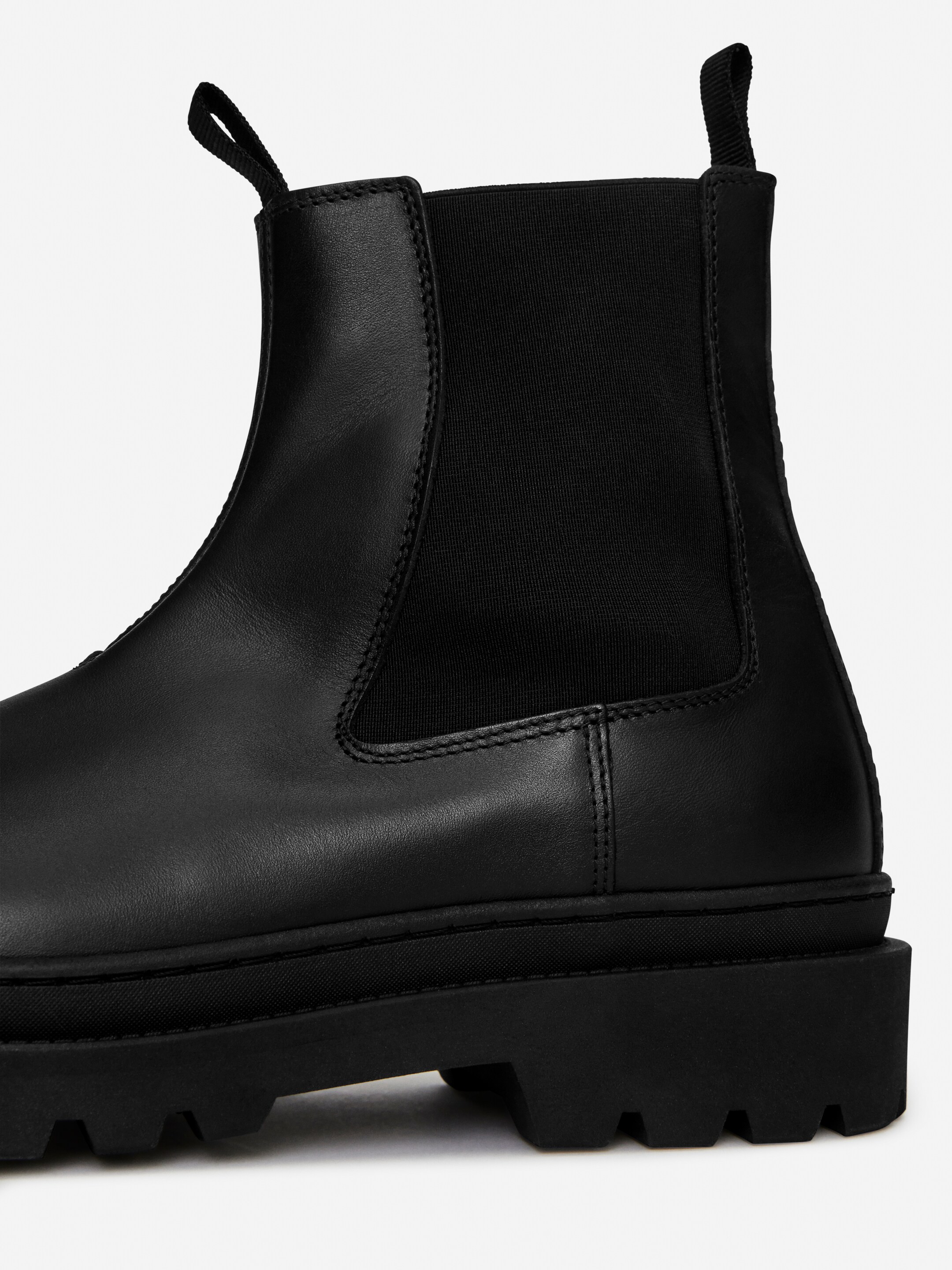 Se større billede: Chelsea-læderstøvler med mudguard - Sort - HERRE | H&M DK 6
