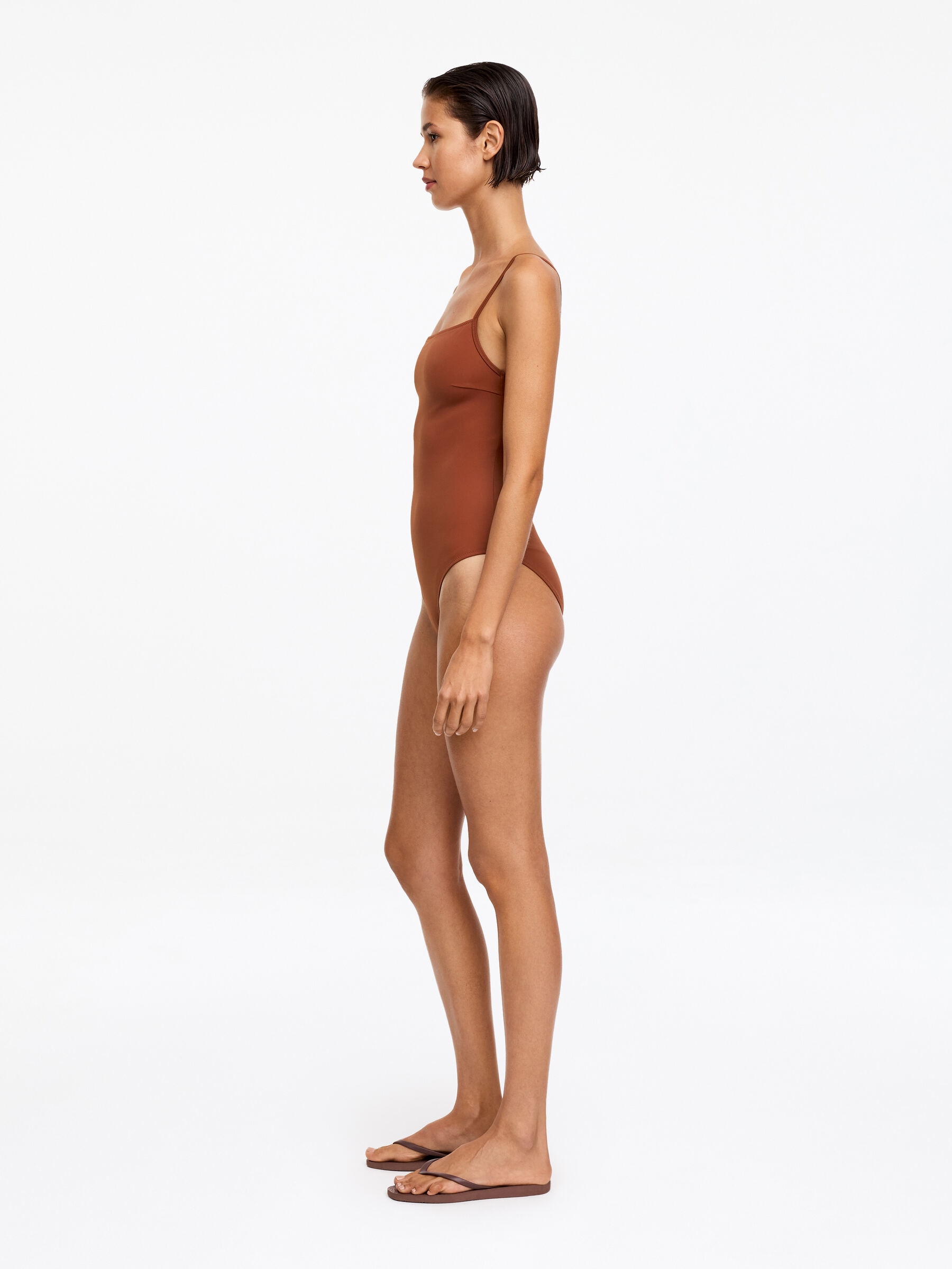 Square-Neck Swimsuit - Brown - Women - StillMedia/Lookbook - 5