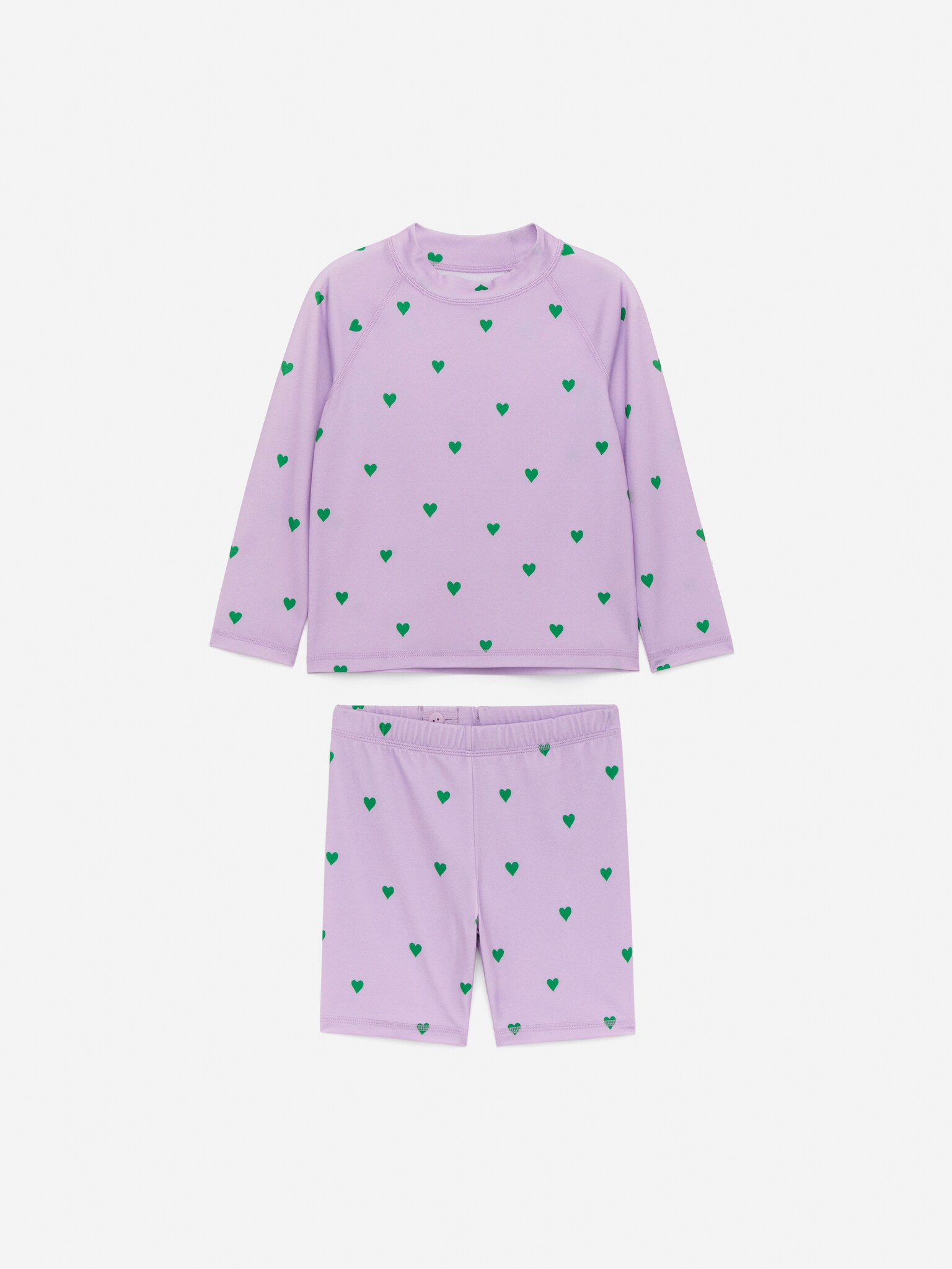 Σετ μαγιό UPF50+ - Λιλά/Καρδιές