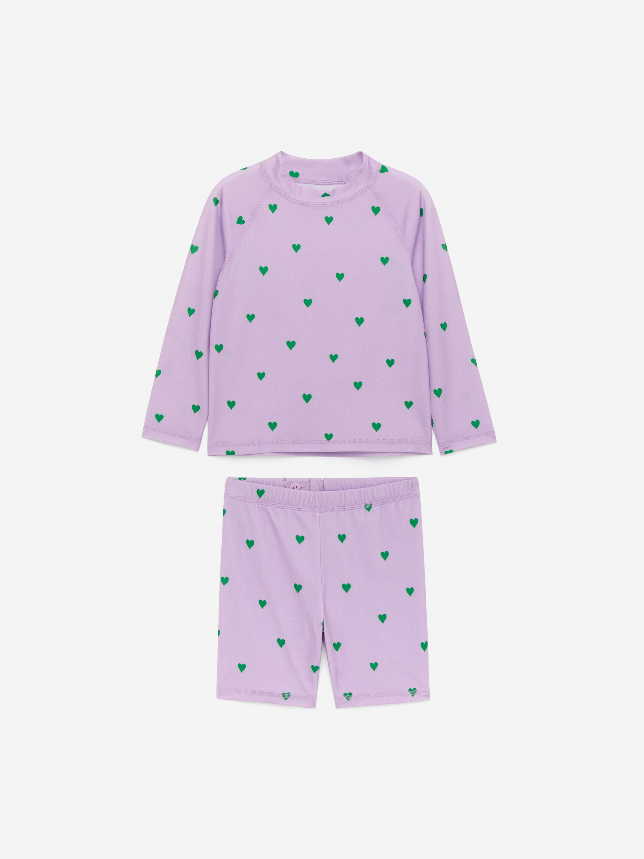 Set med badkläder med UPF50+ - Lila/hjärtan - Regular fit - Children - StillMedia/DescriptiveStillLife - 2