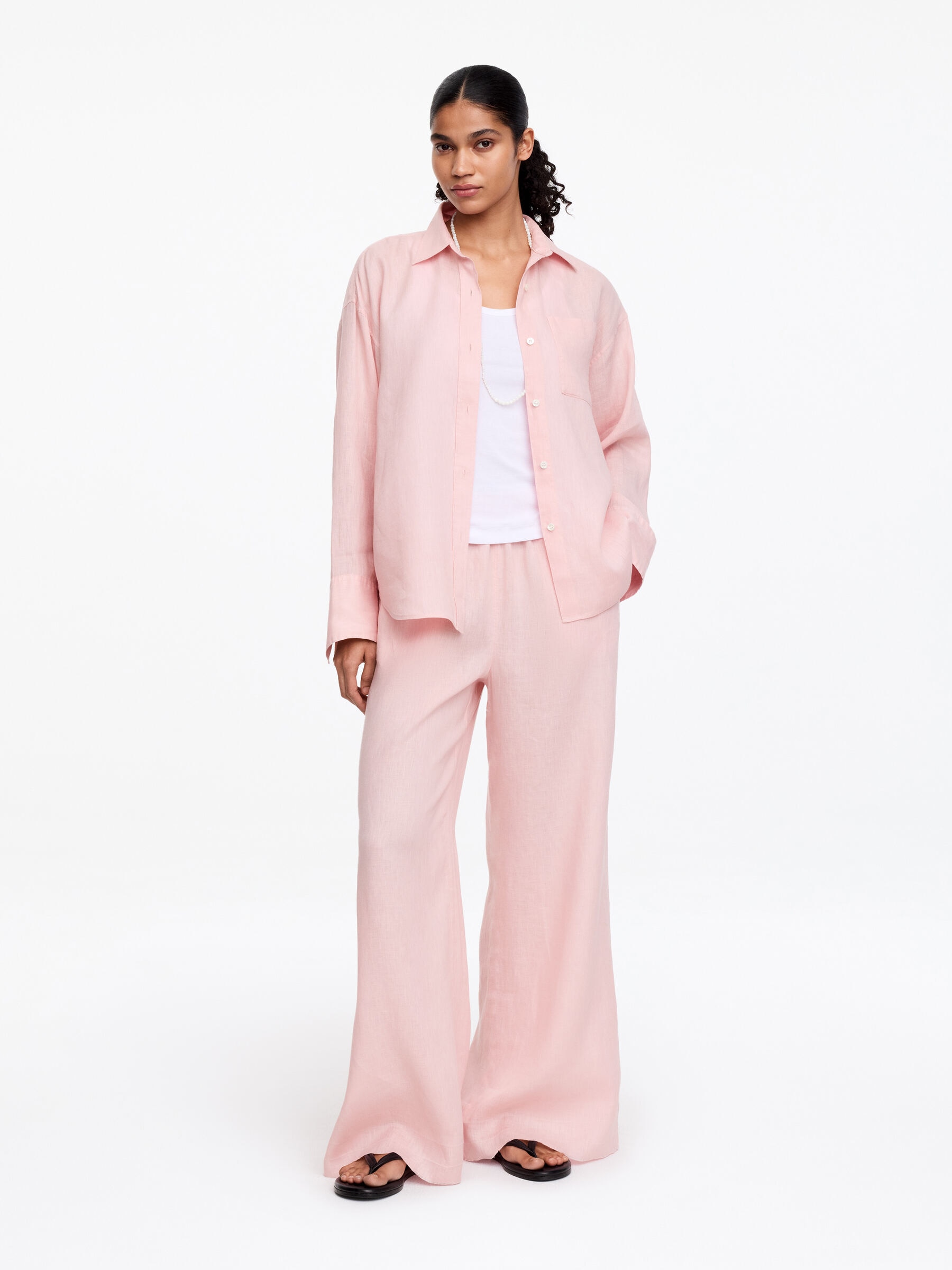 Chemise en lin - Rose poudré - Regular fit - Femme - StillMedia/Lookbook - 4