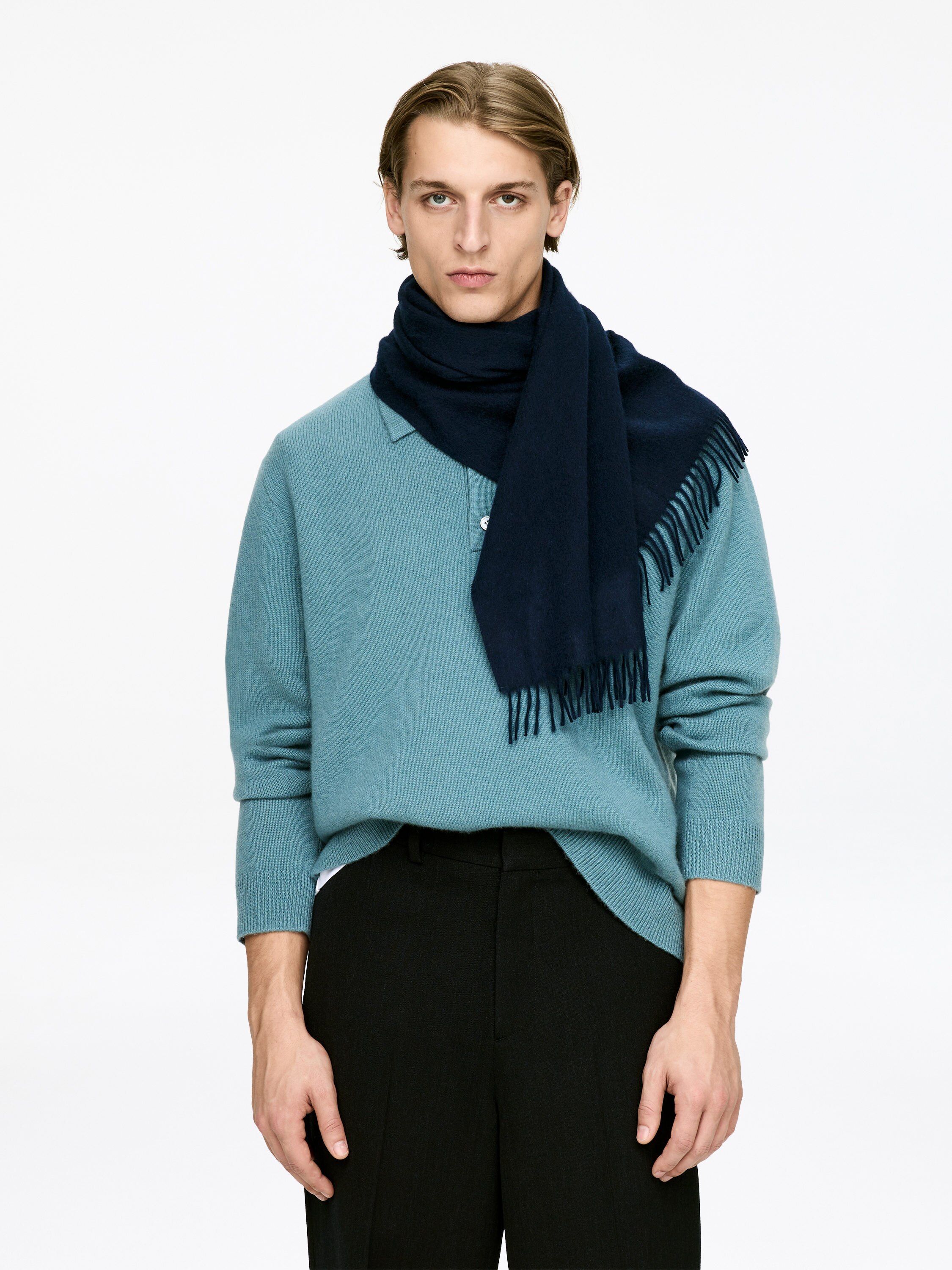 Schal aus Kaschmir - Dunkelblau - Herren - StillMedia/Lookbook - 6