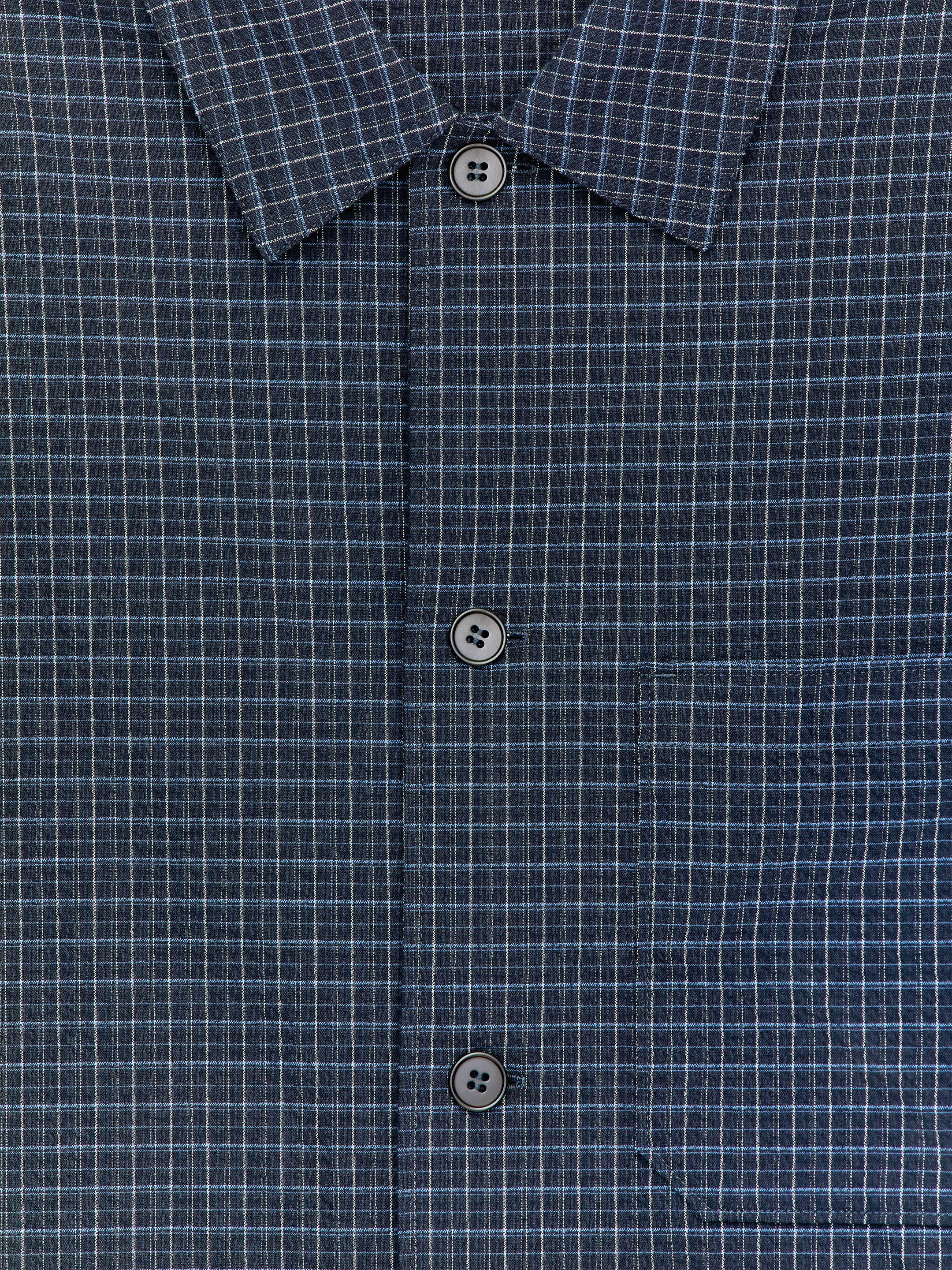 Relaxed Seersucker Shirt - Dark Blue/Checkered - Relaxed fit - Men - StillMedia/DescriptiveDetail - 2