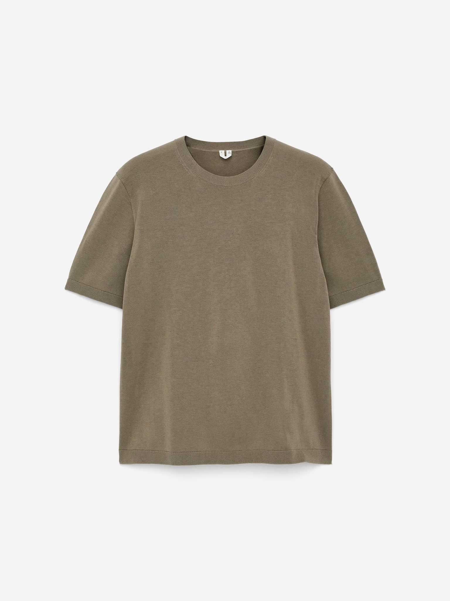 T-shirt z cienkiej bawełnianej dzianiny - Zielony khaki/Ciemnoniebieski - 2