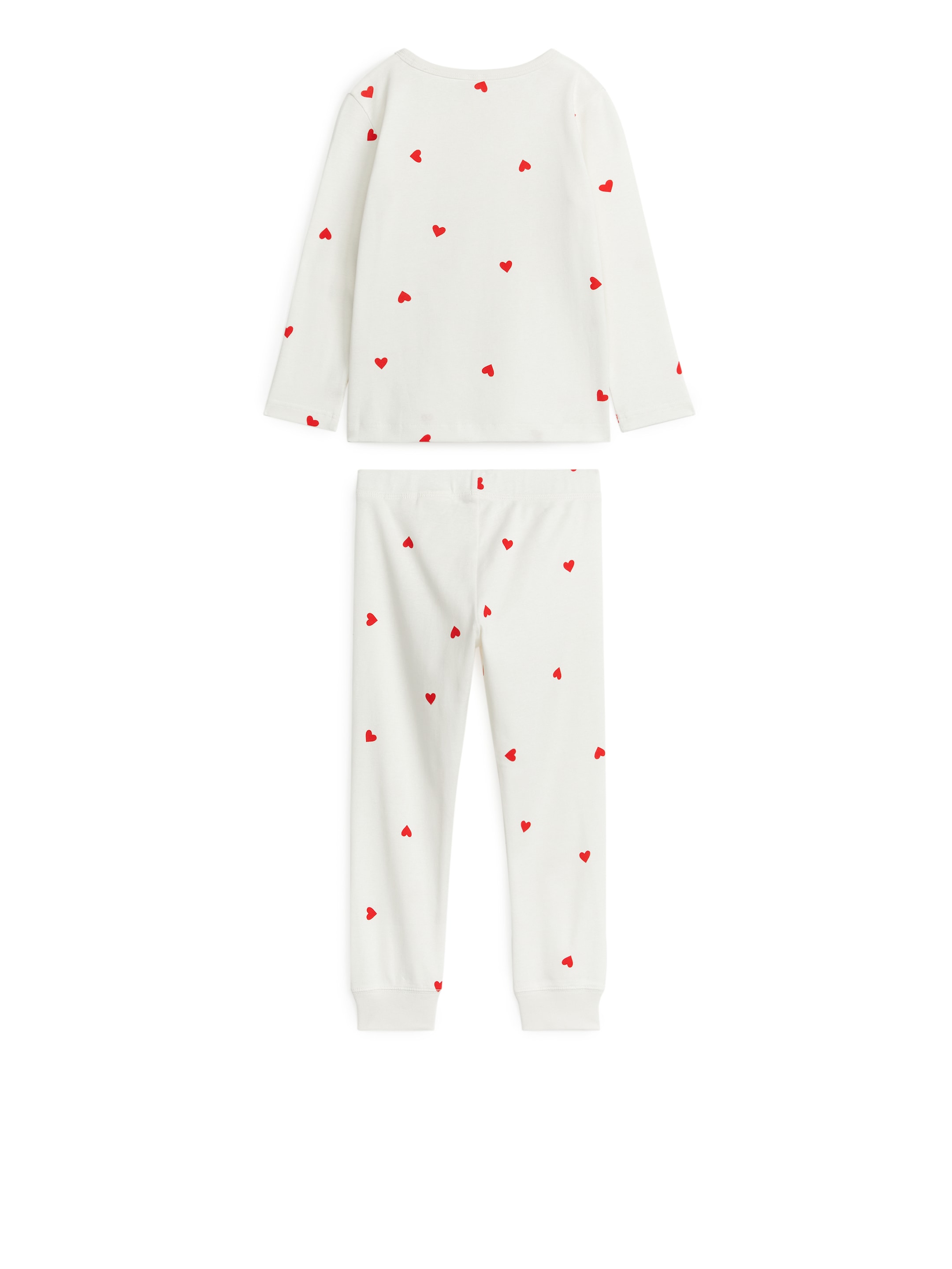 Trikåpyjamas - Offwhite/Röda hjärtan - Regular fit - Children - StillMedia/DescriptiveStillLife - 4