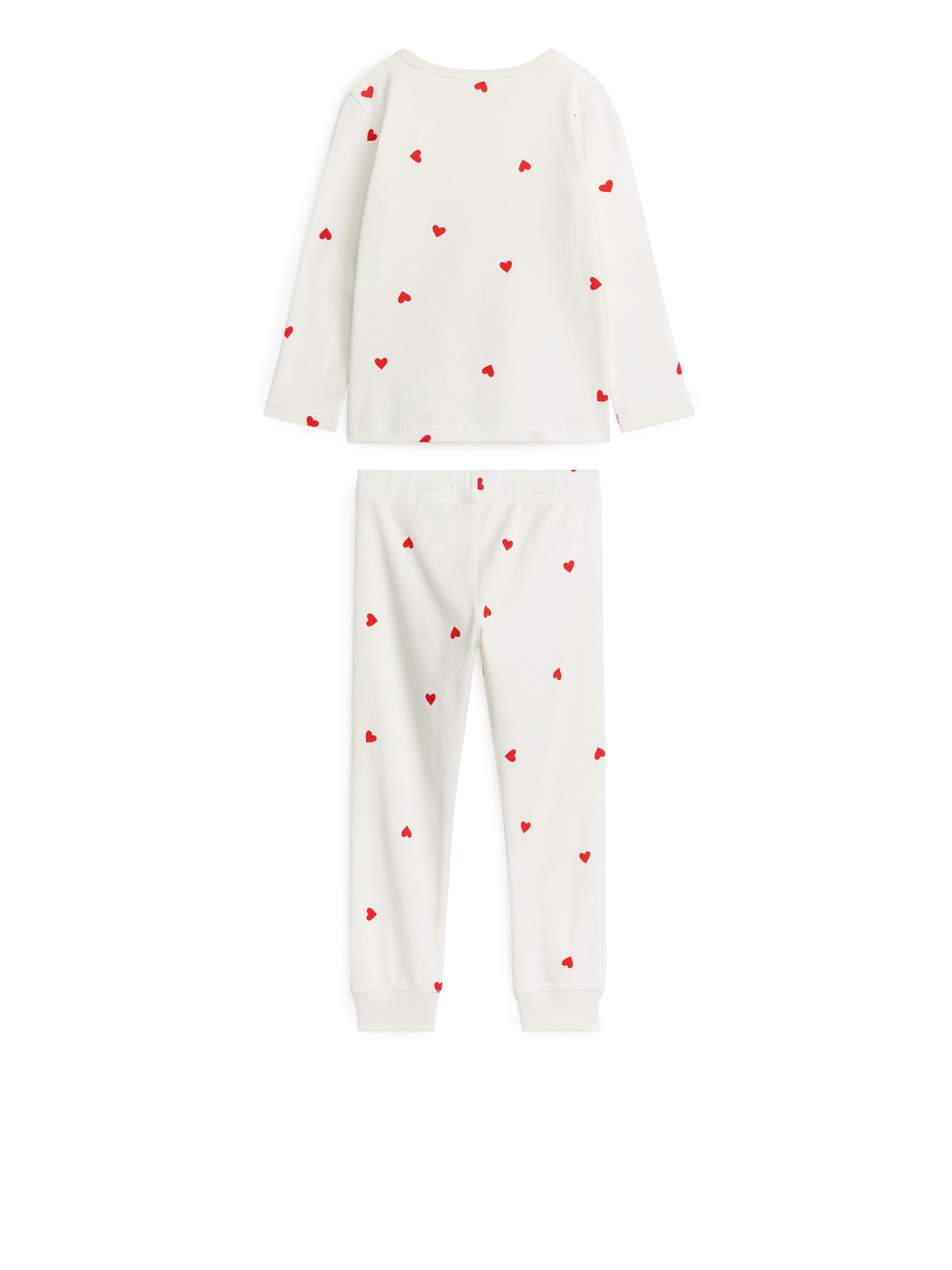 Jersey-Pyjama - cremeweiß/rote Herzen - Regular Fit - Kinder - StillMedia/DescriptiveStillLife - 4
