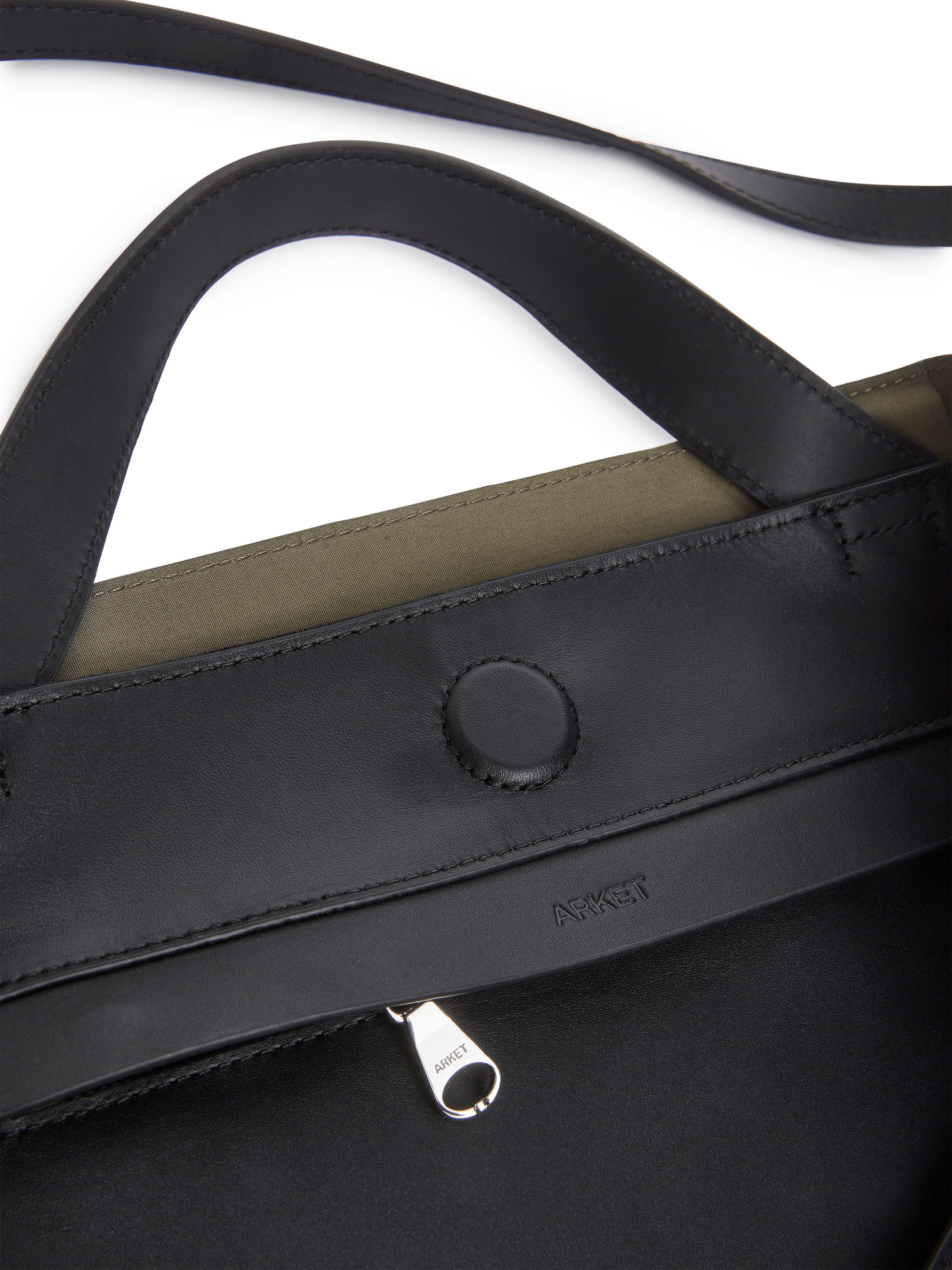 Leather-Trimmed Medium Tote - Khaki Green - Women - StillMedia/DescriptiveDetail - 2