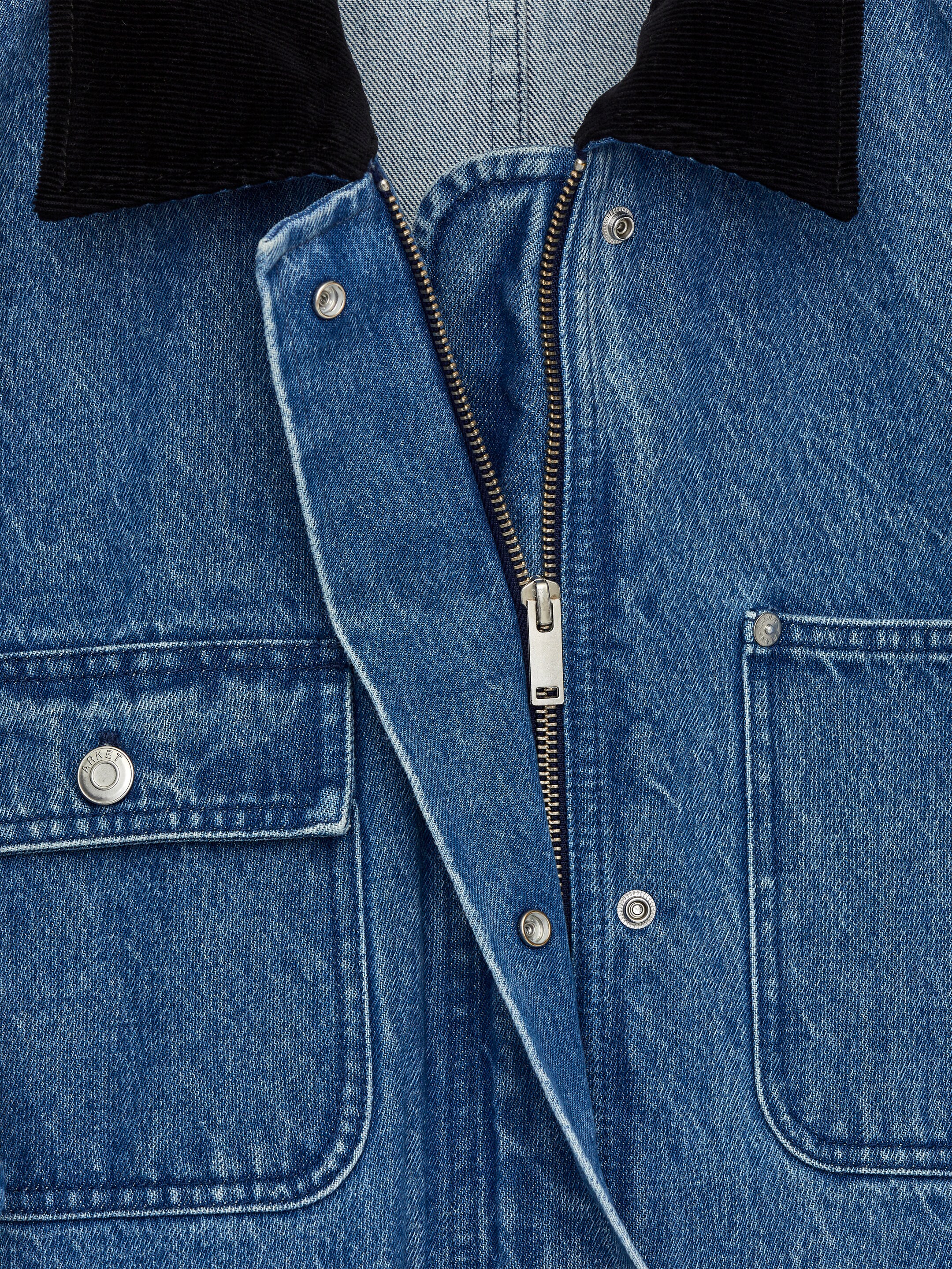 Cord-Collar Denim Jacket - Blue - Oversized - Women - StillMedia/DescriptiveDetail - 6