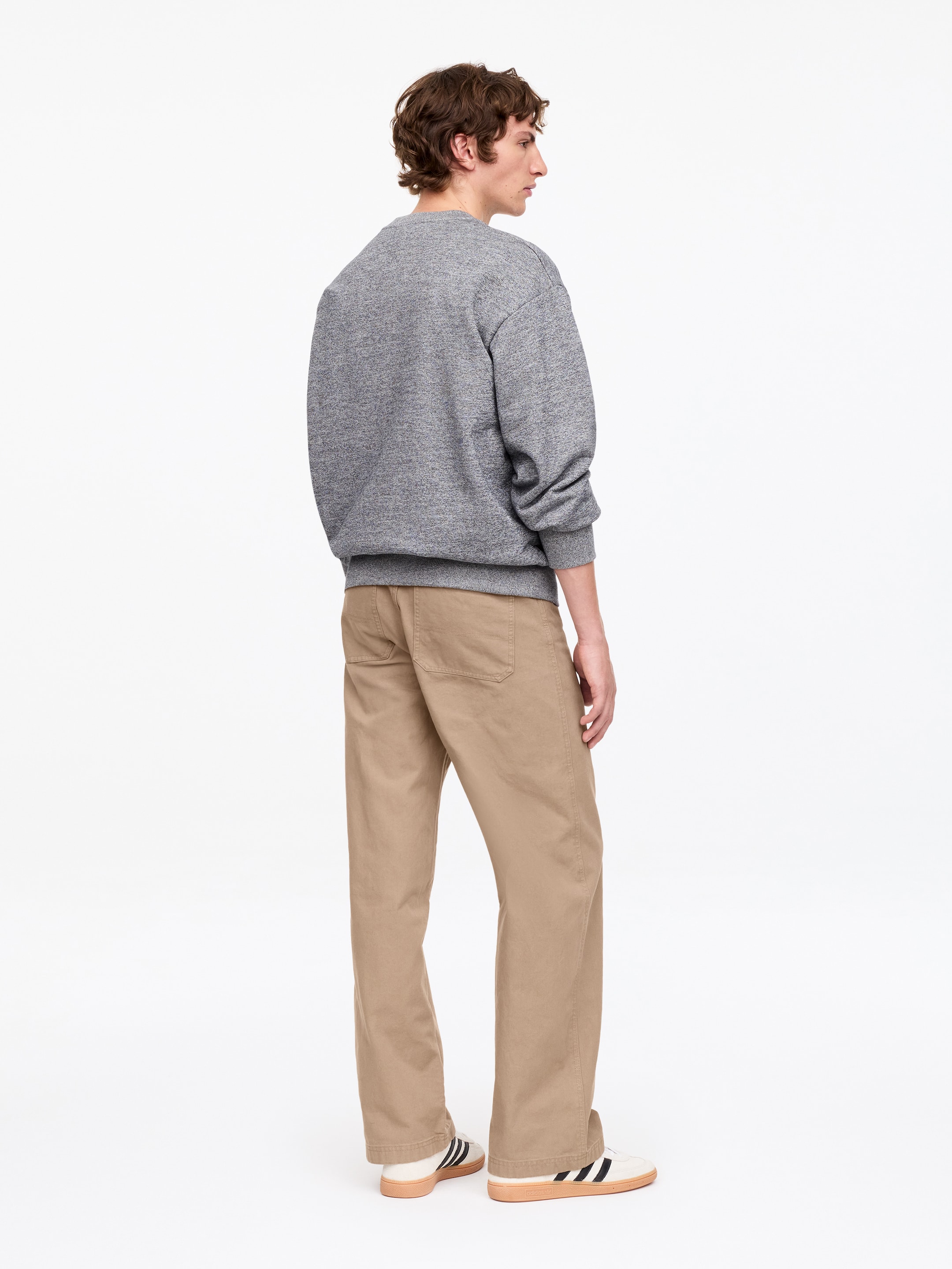 Relaxed Canvas Trousers - Mole - Relaxed fit - Men - StillMedia/Lookbook - 3