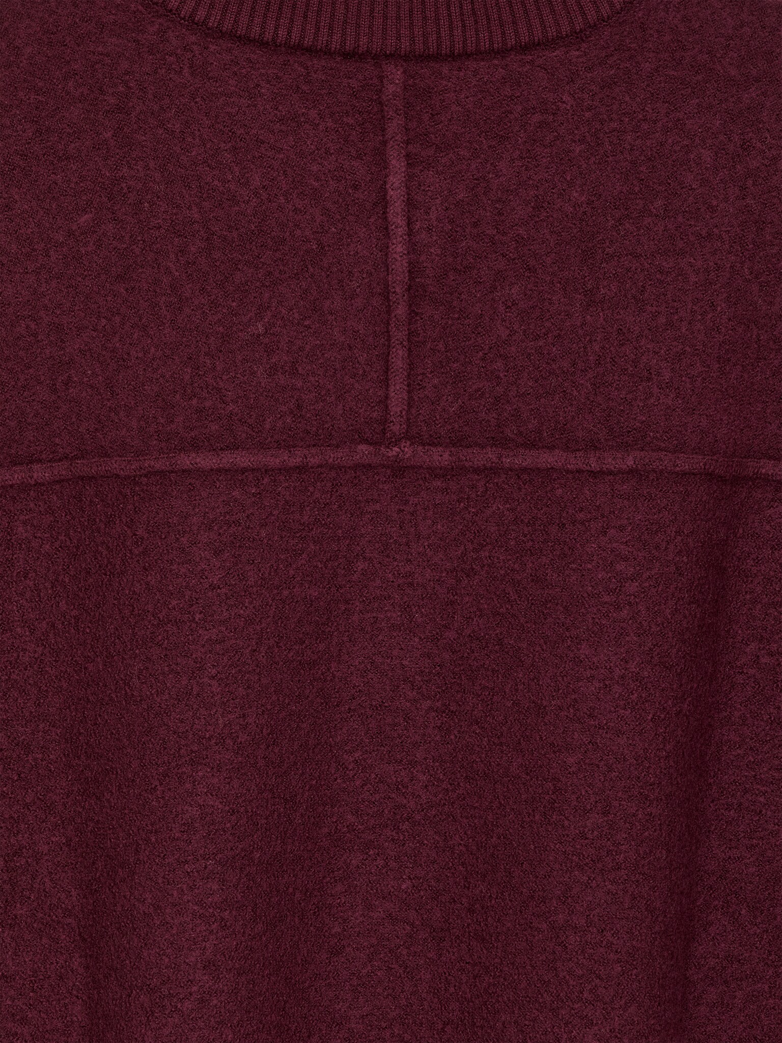 Boiled Wool Cardigan - Burgundy/Black - 3