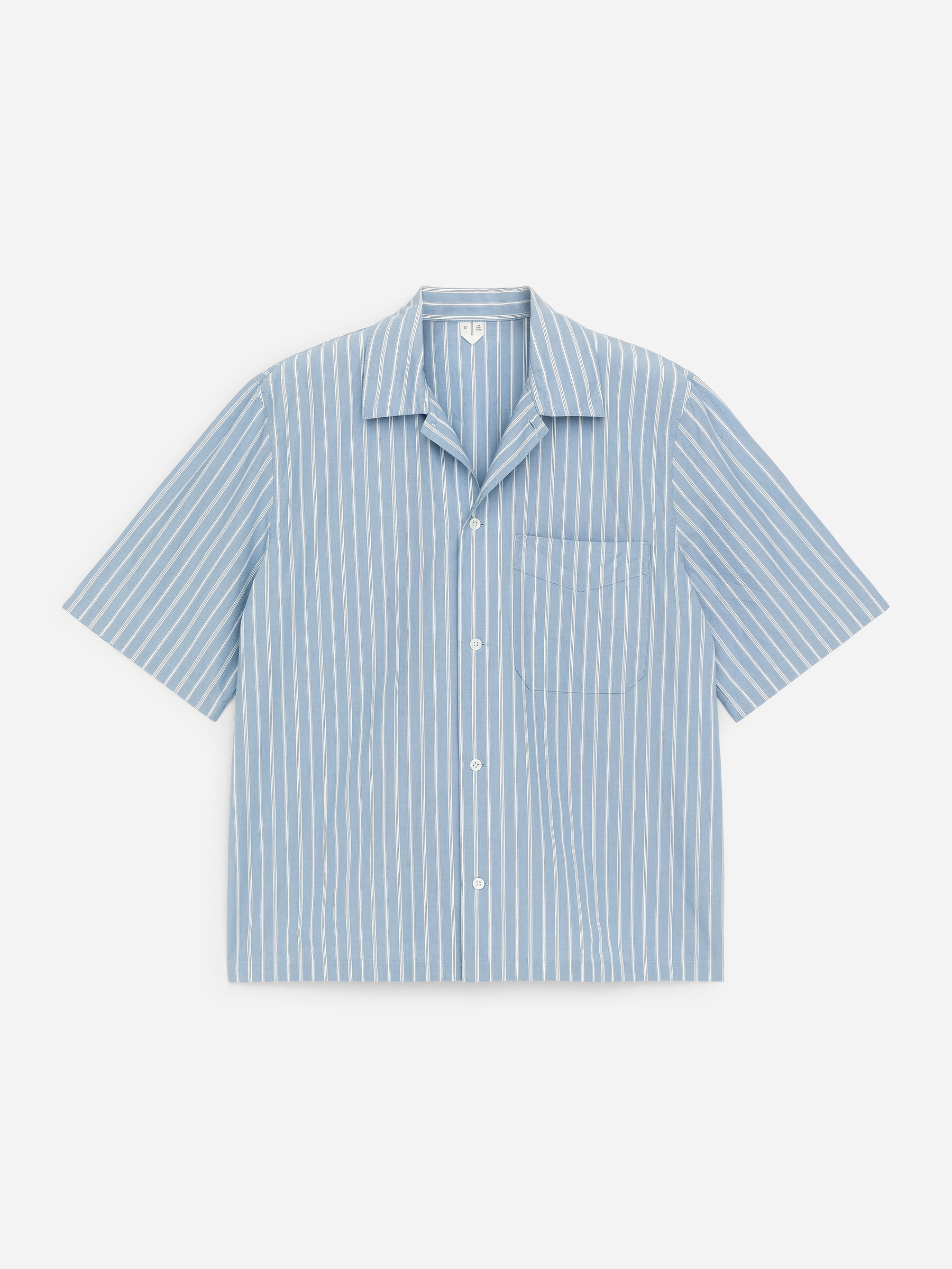 Poplin Pyjama Shirt - Dusty Blue/White - Regular fit - Men - StillMedia/DescriptiveStillLife - 1