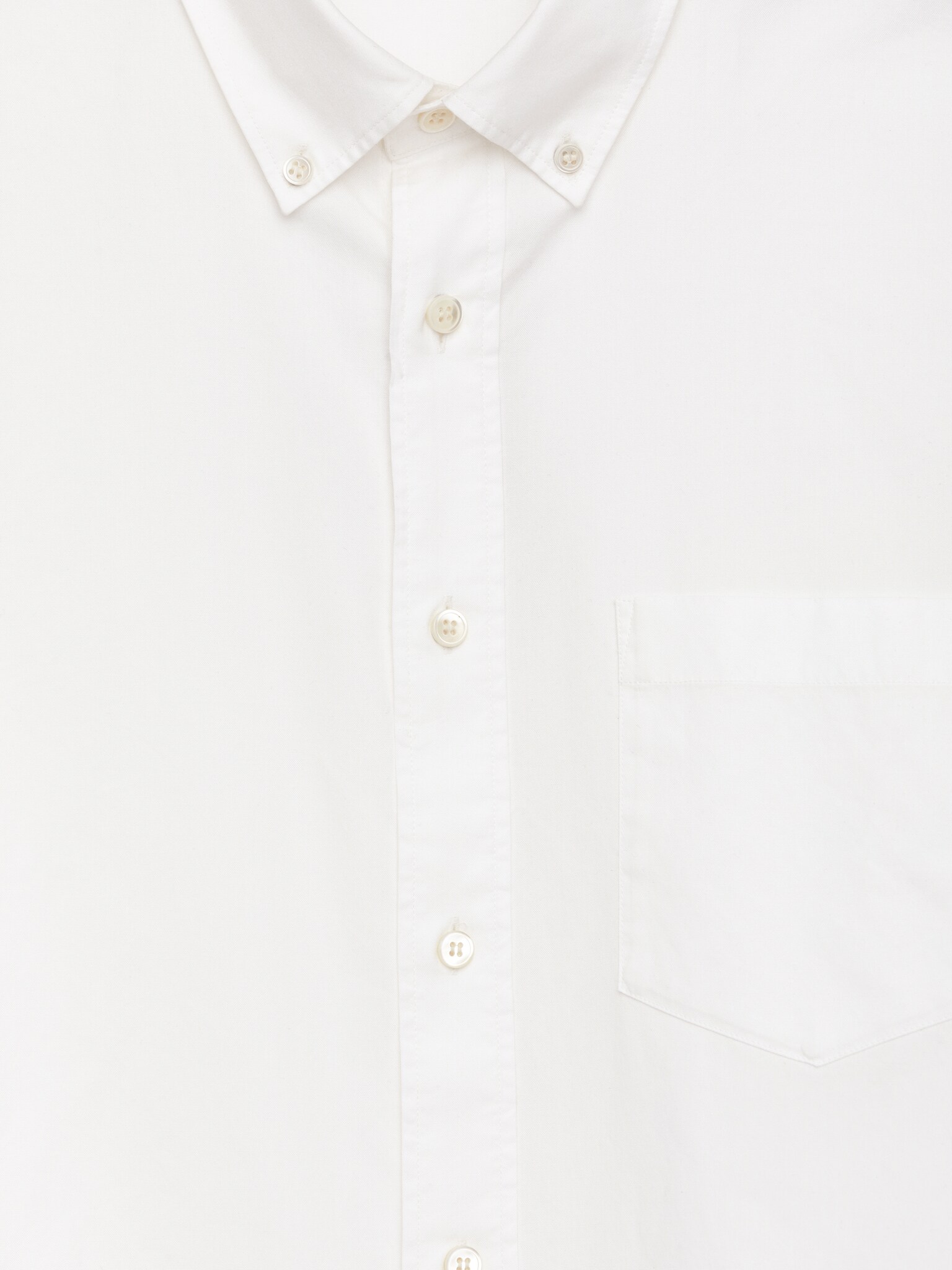 Popeline button-down overhemd - Wit/Donkerblauw - 4