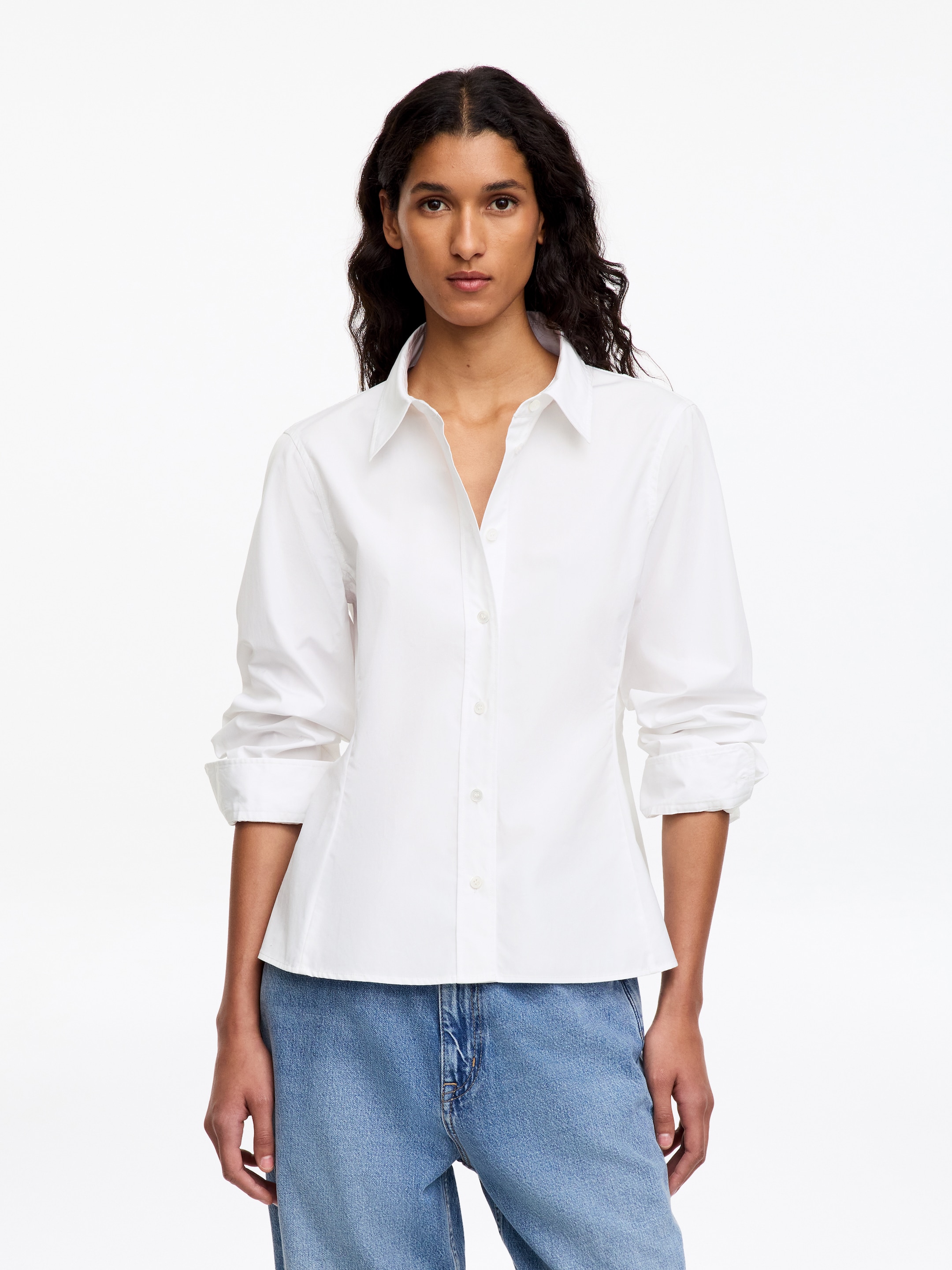 Camicia aderente in popeline di cotone - Bianco - Regular fit - Women - StillMedia/Lookbook - 7