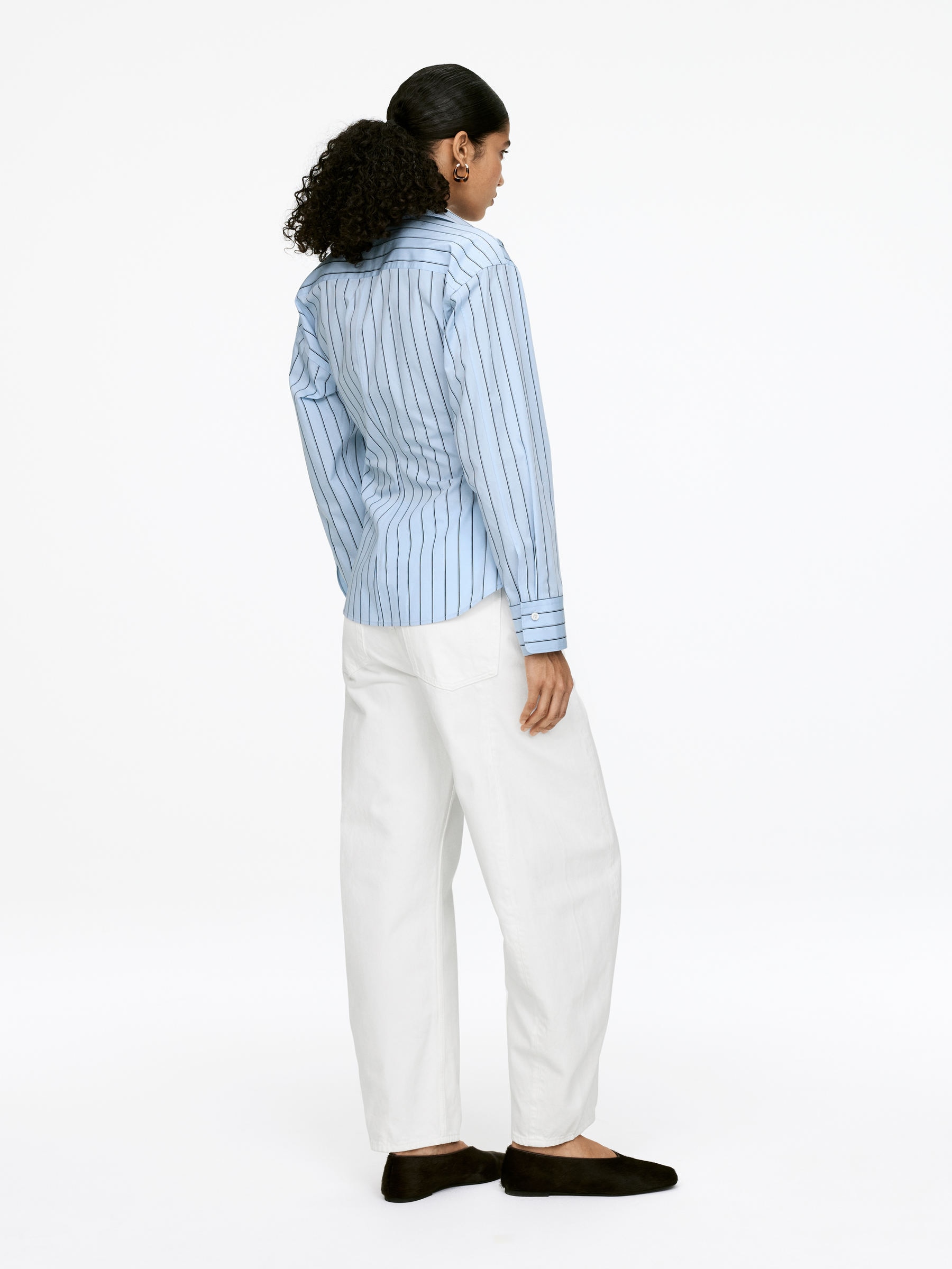 Omlottskjorta - Blå/randig - Slim fit - Women - StillMedia/Lookbook - 5