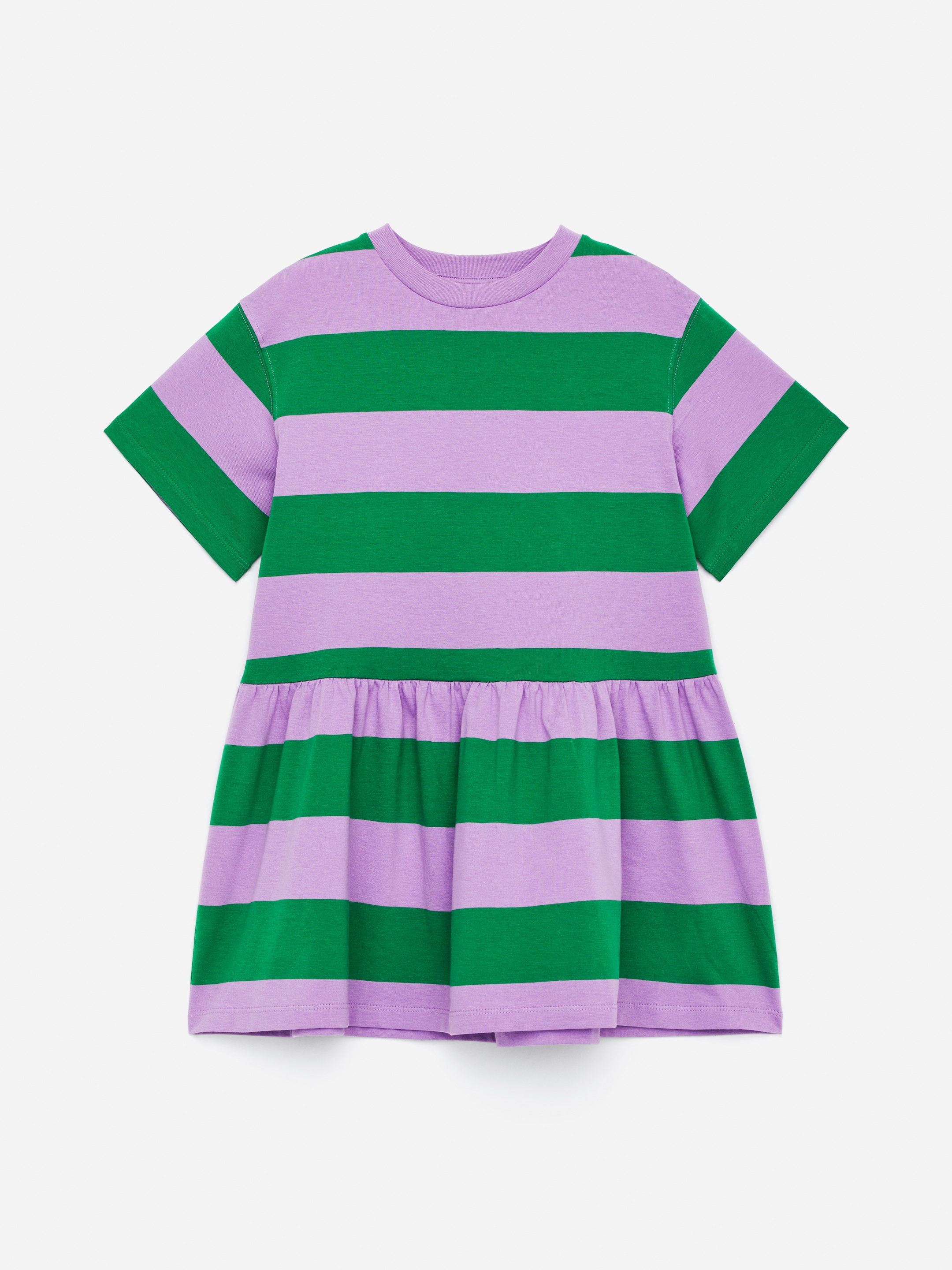 Robe à volants en jersey-Green-15961