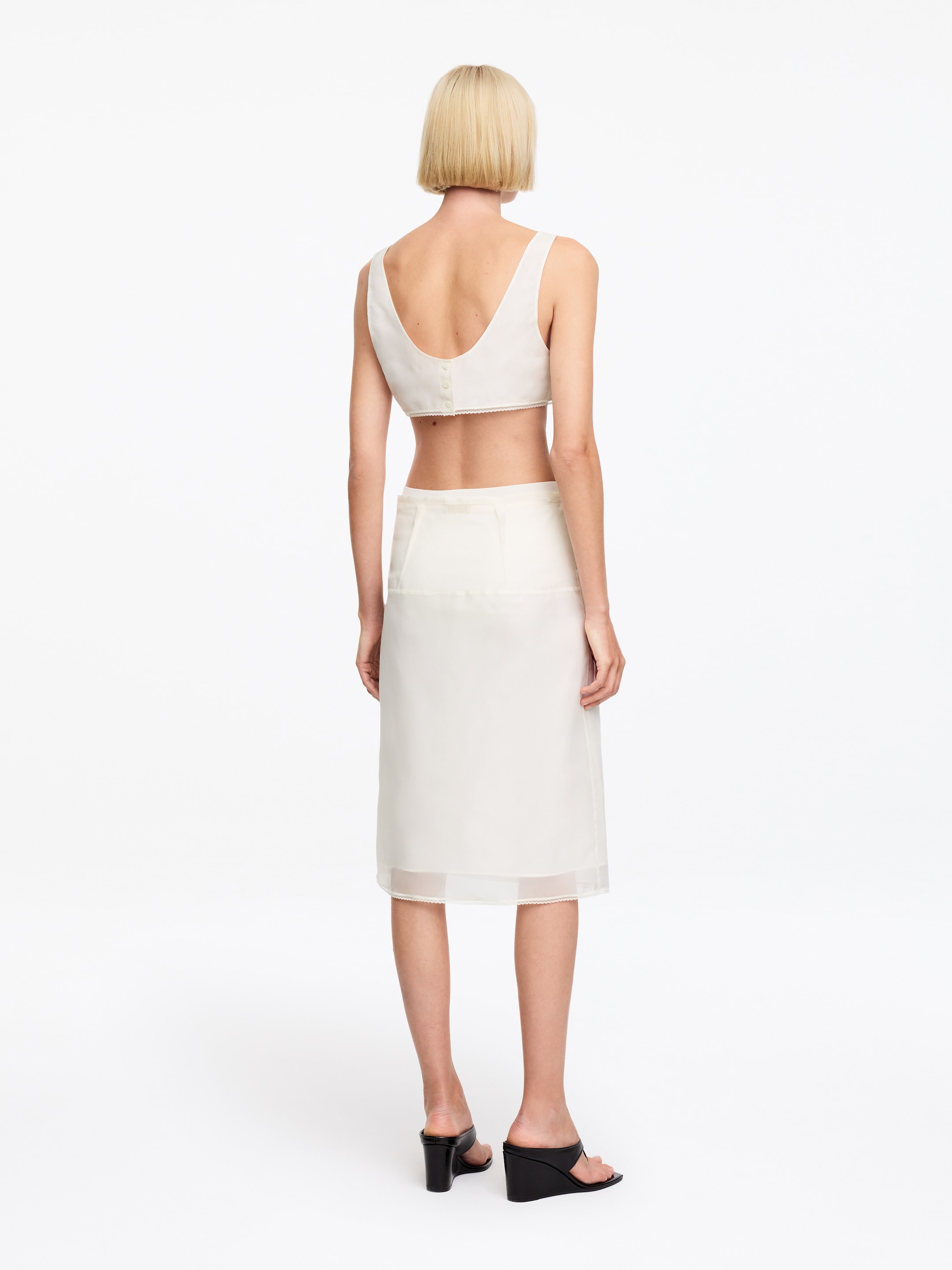 ARKET and Laila Gohar Pencil Skirt - Off-White - Regular fit - Women - StillMedia/Lookbook - 7