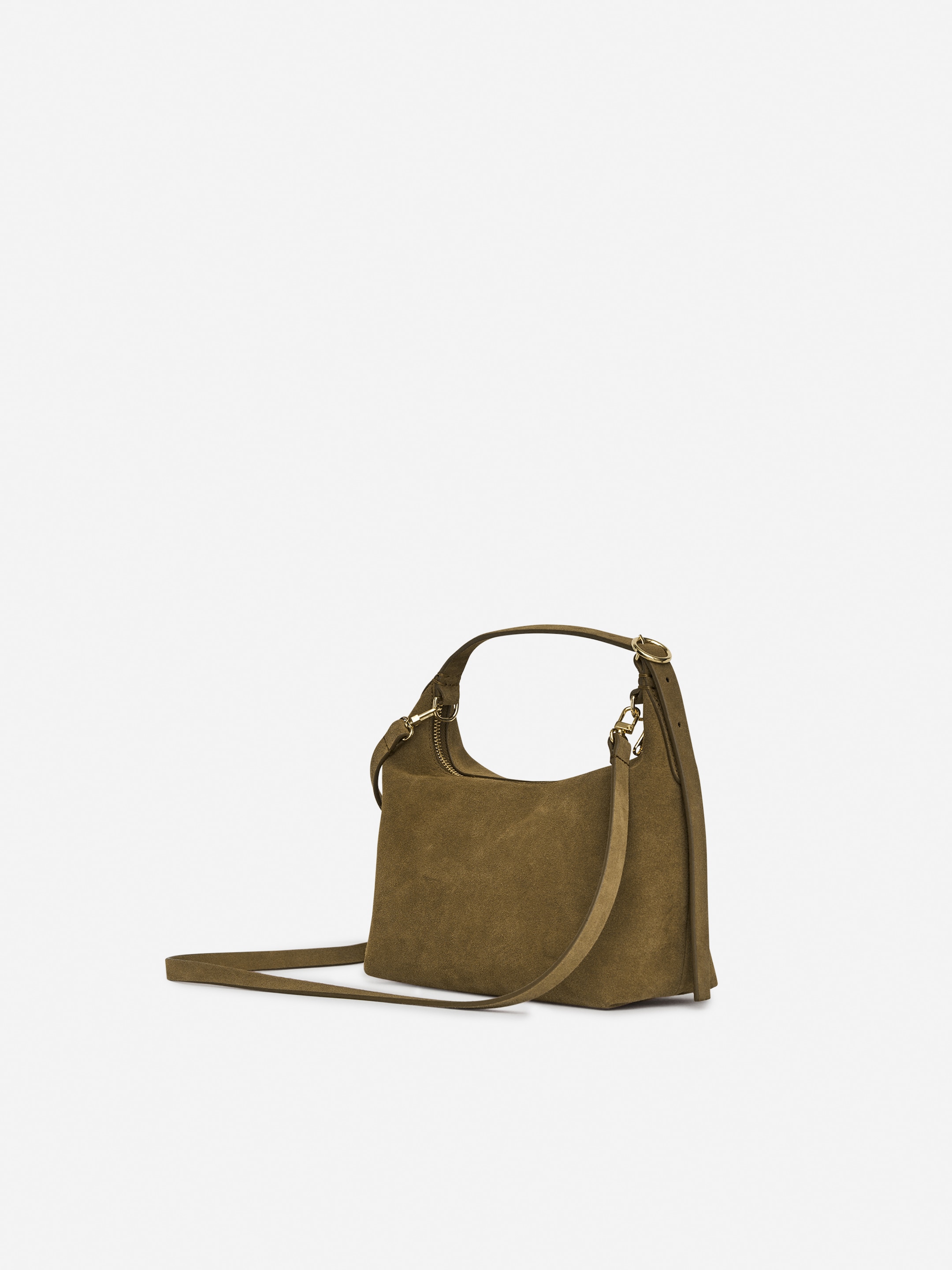 Torba z dwoiny zamszowej - Zielony khaki - Women - StillMedia/DescriptiveStillLife - 6