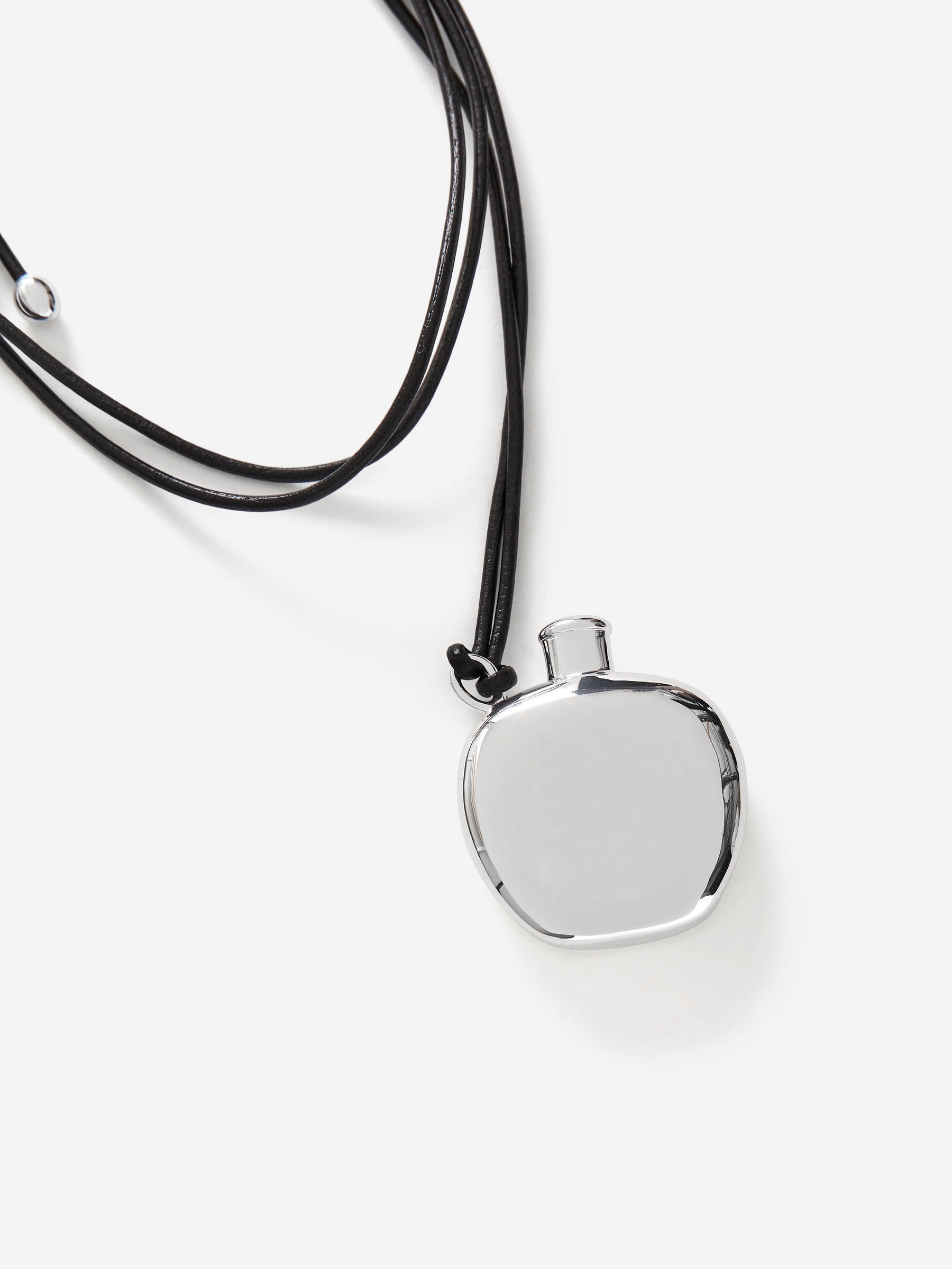 Collier cordon en cuir avec pendentif - Argent/Noir - Femme - StillMedia/DescriptiveDetail - 1
