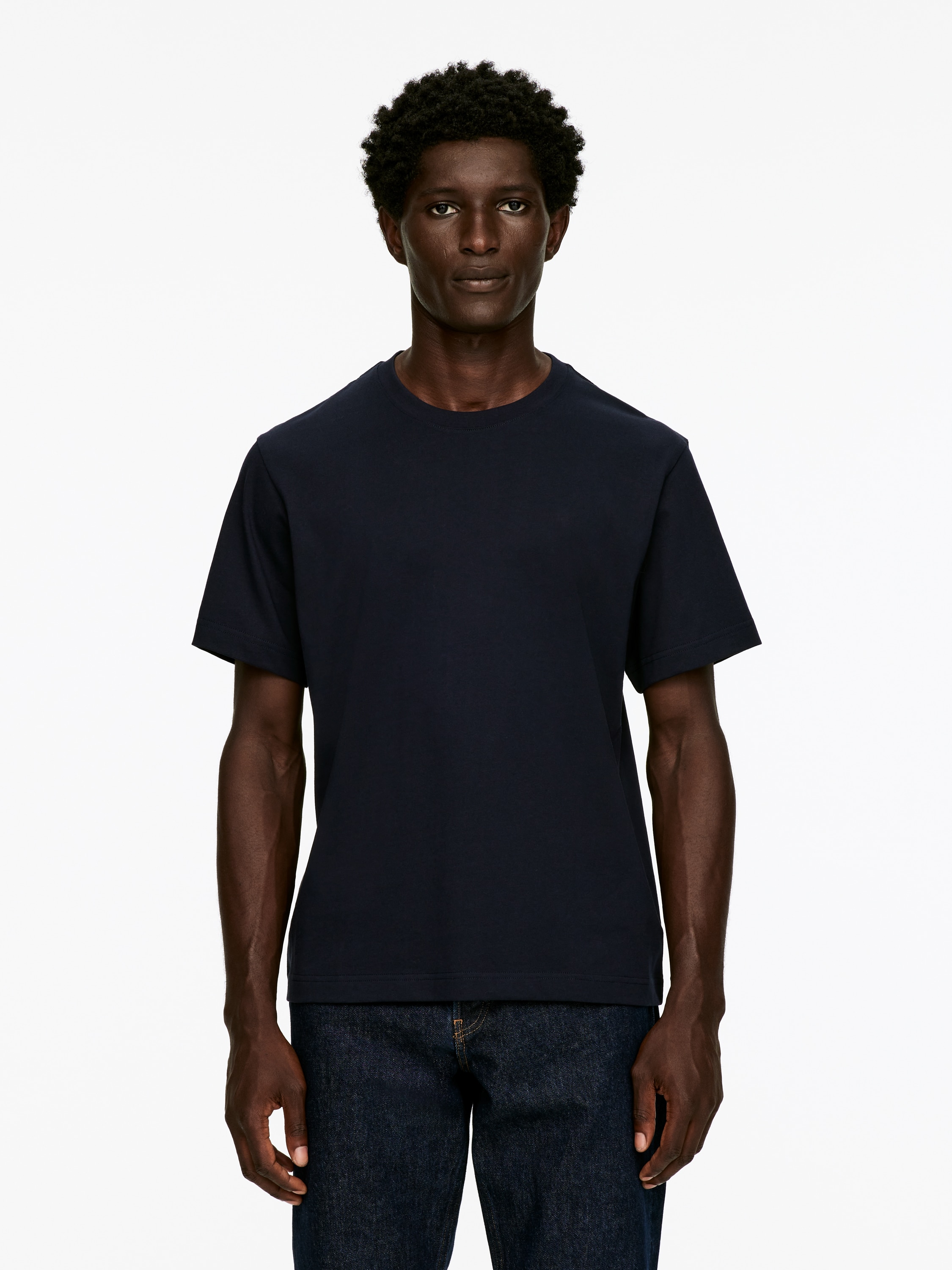 T-shirt d'épaisseur moyenne - Bleu foncé/Marron foncé/Blanc cassé/Blanc/Gris clair chiné/Noir/Vert kaki